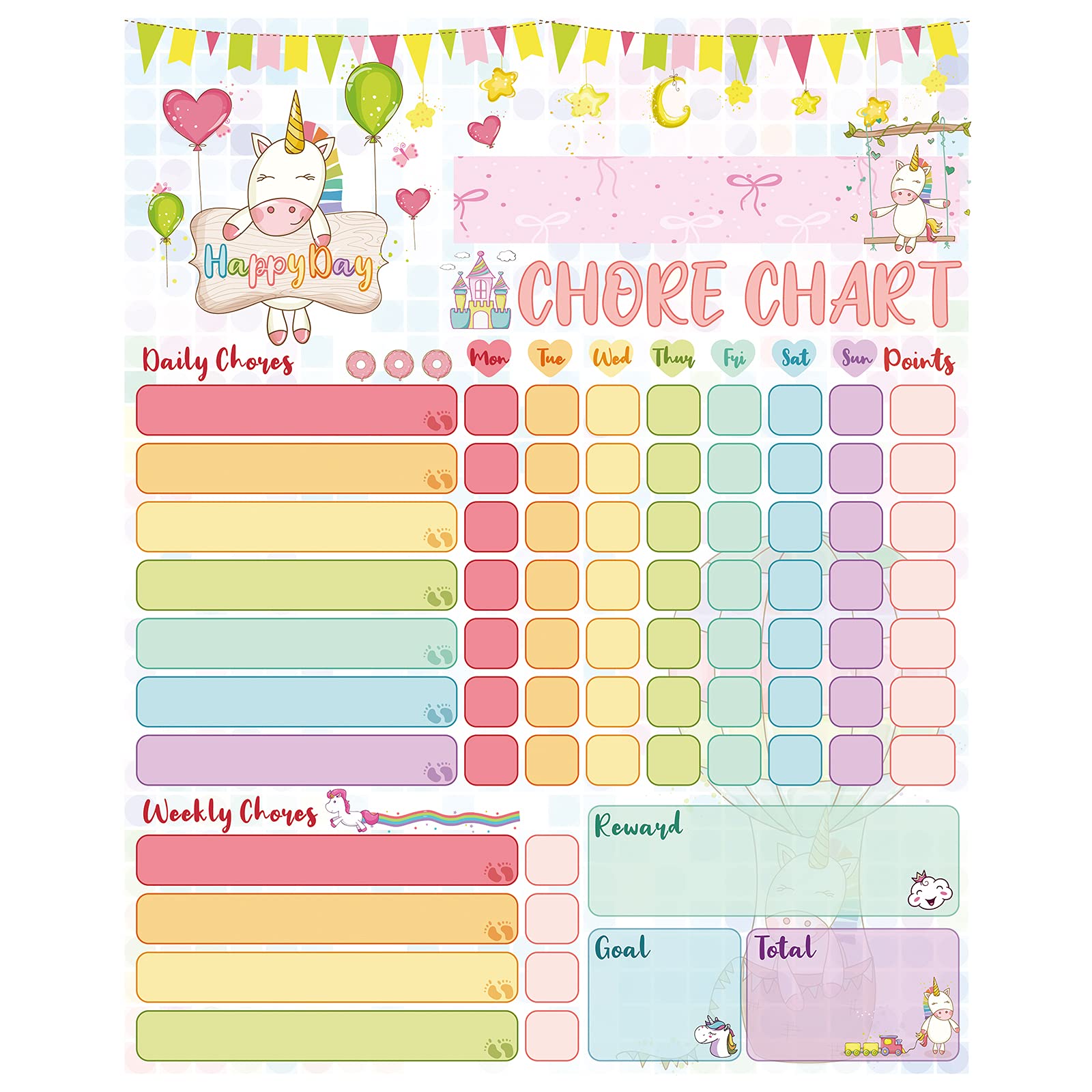 Buy Magnetic Chore Chart For Kids LETRAN Unicorn Dry Wipe Weekly Task buy-magnetic-chore-chart-for-kids-letran-unicorn-dry-wipe-weekly-task