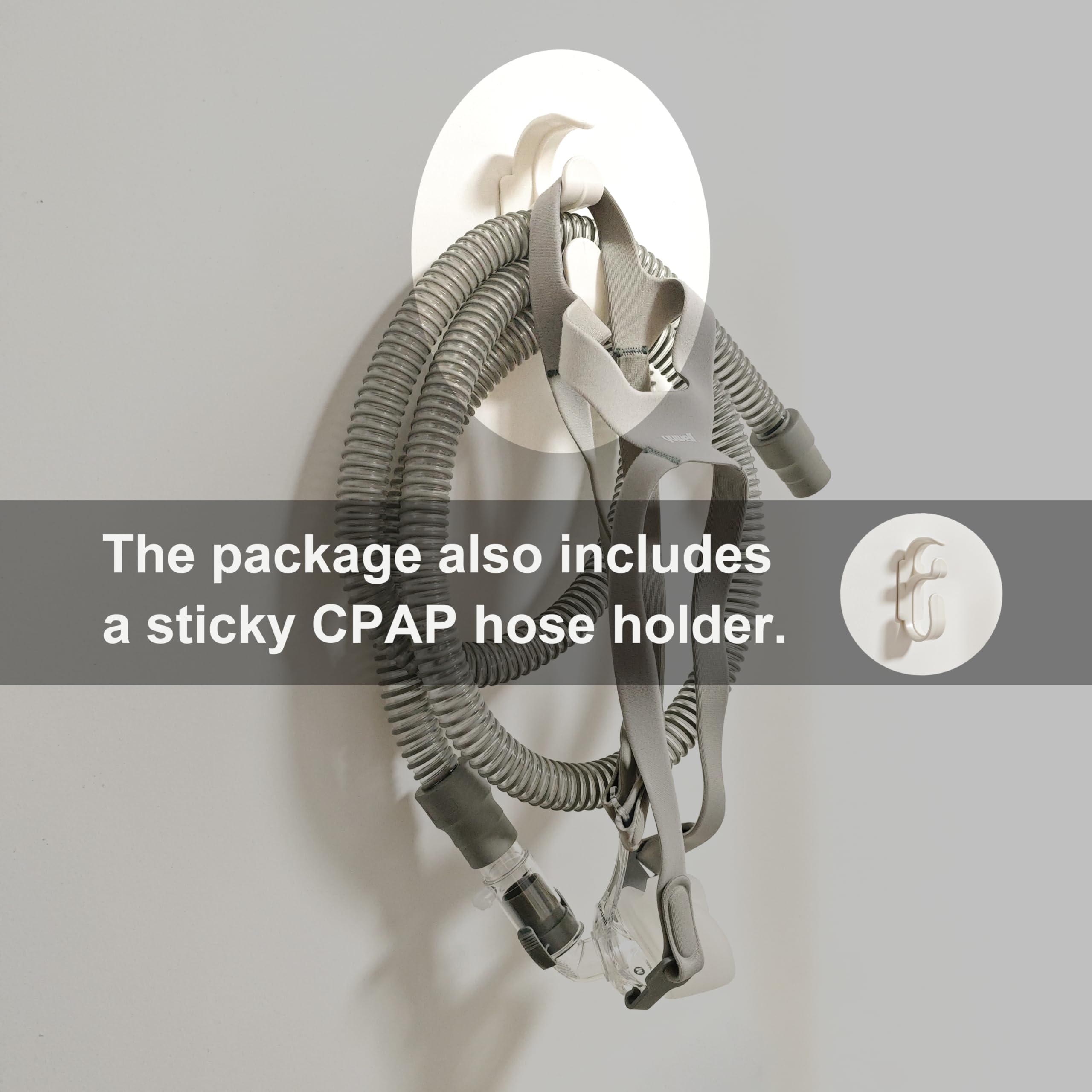 CPAP Uchwyt węża, [ z wieszakiem węża], akcesoria CPAP do uchwytu węża, regulowana wysokość, kąt, materiał metalowy bardziej stabilny, do zapobiegania wyciekom rur, owinięty