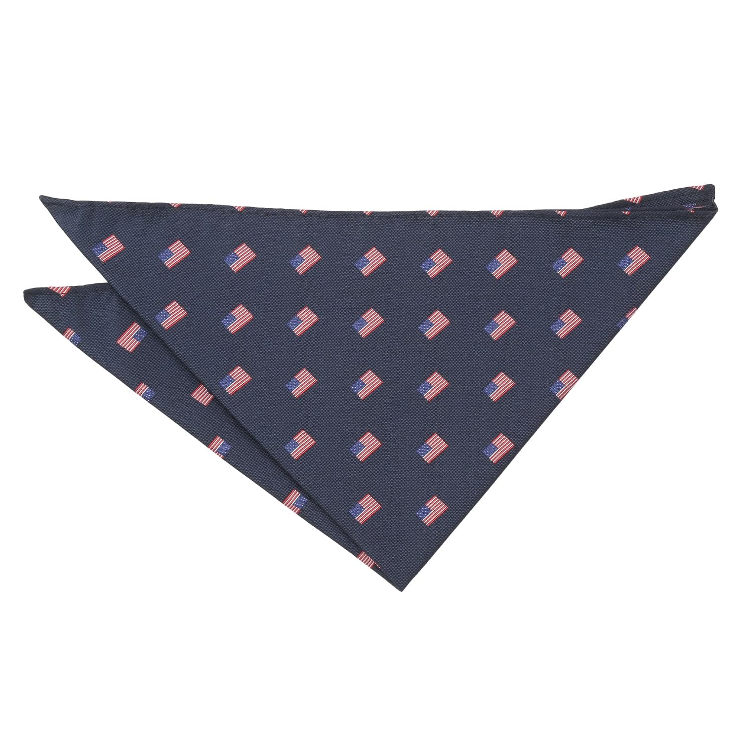 DQT Men's Embroidered Flag Novelty Handkerchief Pocket Square - Navy Blue USA