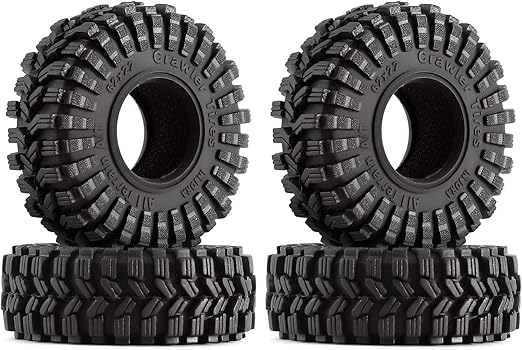 INJORA 1.0 Tires All Terrain S5 Super Soft Sticky Tires for 1/18 TRX4M 1/24 RC Crawler Axial SCX24 FMS FCX24 Enduro24 Upgarde (T1014)
