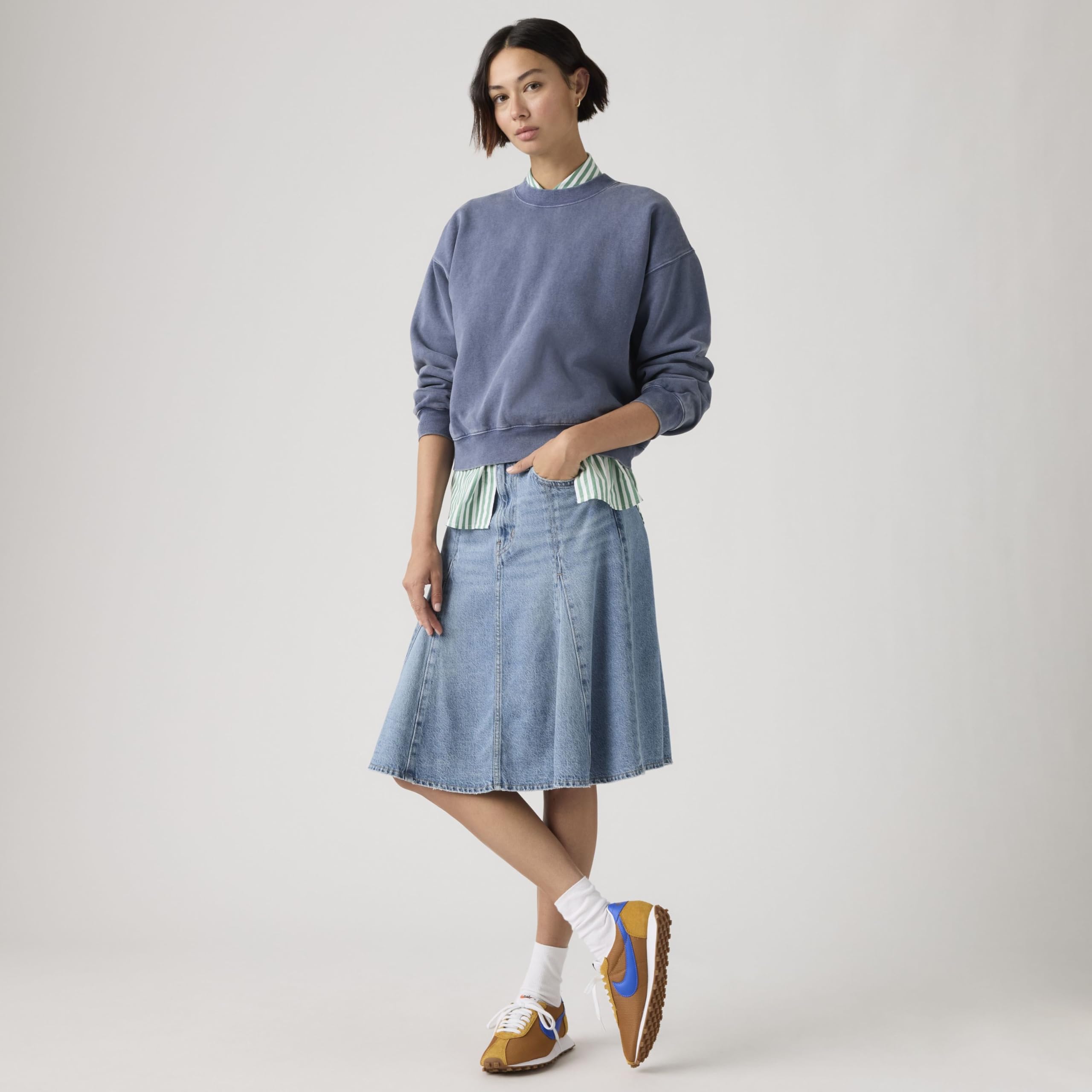 Levi's Godet Knee Length Skirt Good Grades Tenc