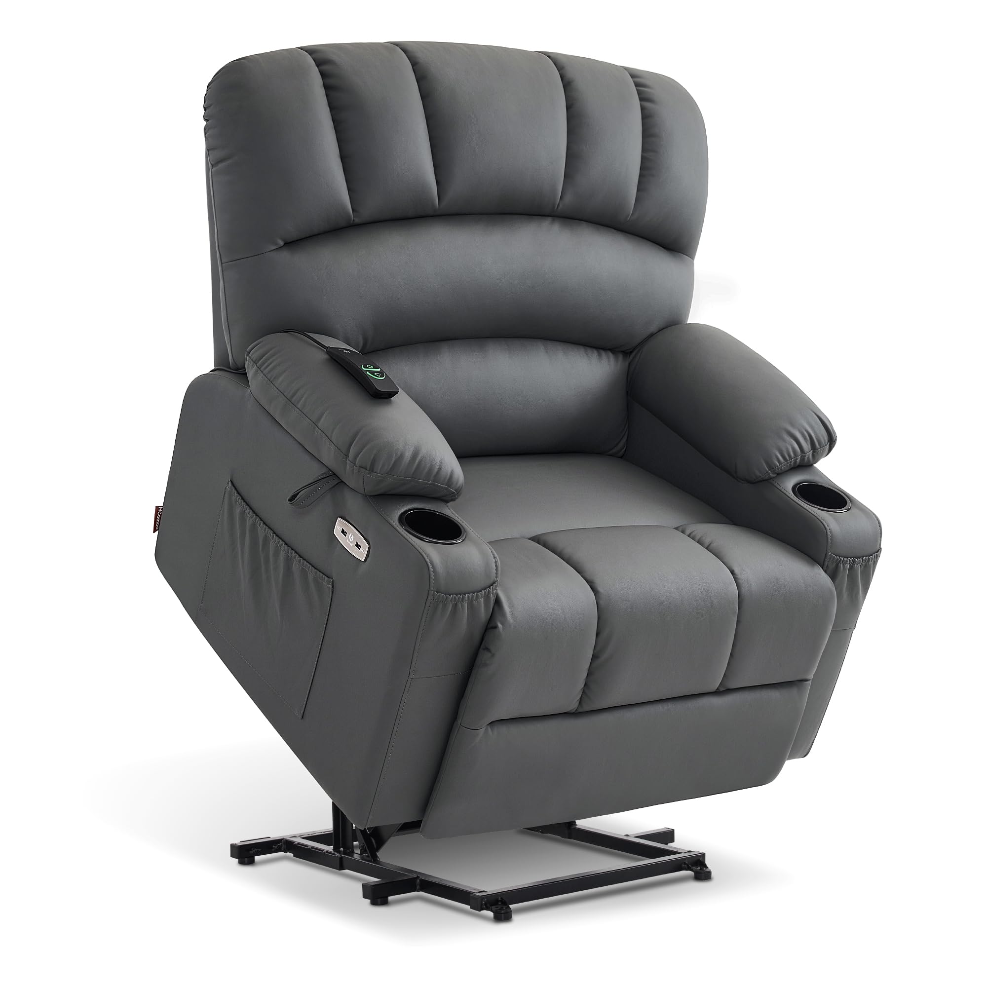 MCombo Power Lift Recliner Chair for Elderly, Lift Chair with Heat and Massage, Extra Wide Lift Recliner for Big People, Faux Leather R7096 (