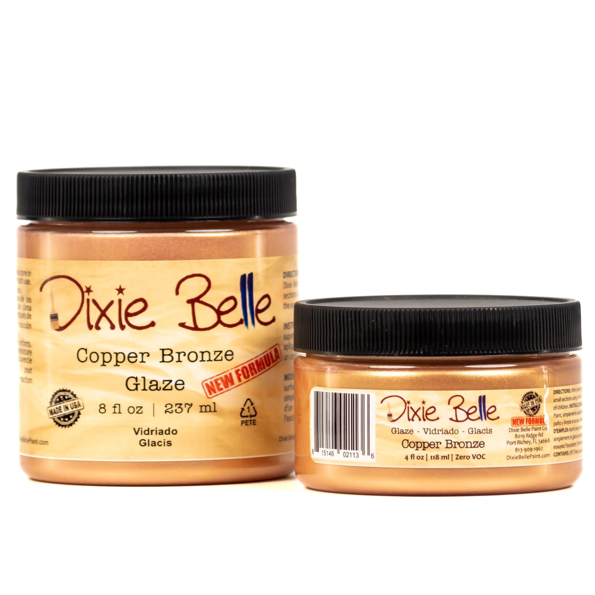 Dixie Belle Glaze | Copper Bronze (8oz) | Water-Based Paint Glaze | Paint Finish for Stippling and Color Washing | DIY Home Décor