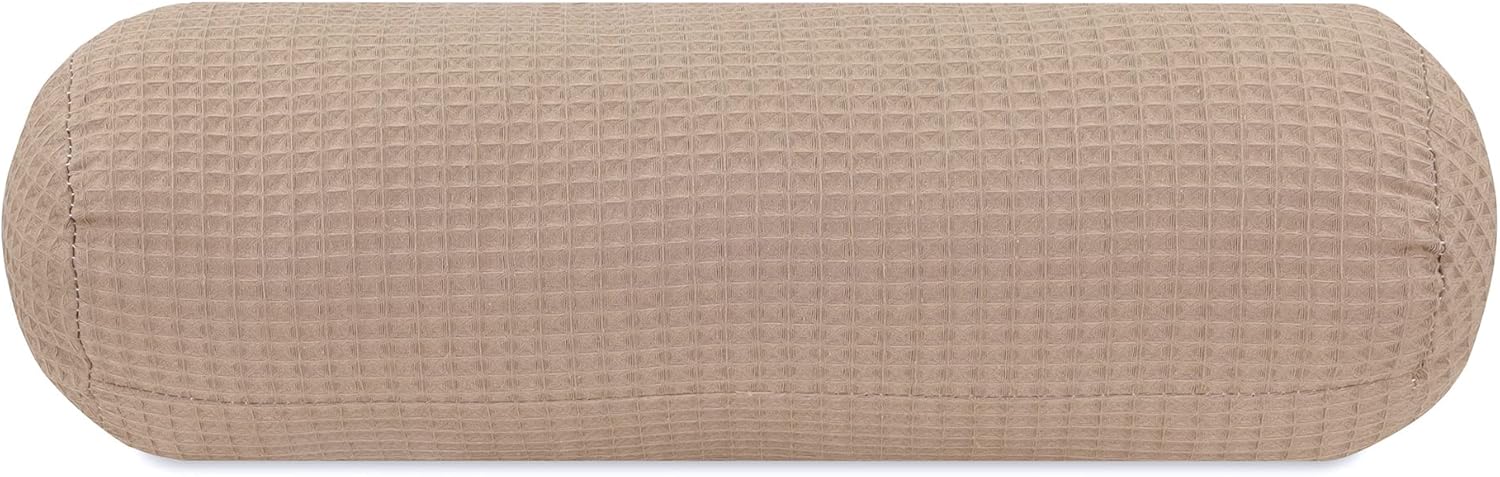 Totsy Baby Cojin Cervical 40x15 cm - Cojin Sofa cojin cilindrico Rollo Cervical cojin rulo reposacabezas gofres de algodón Marrón
