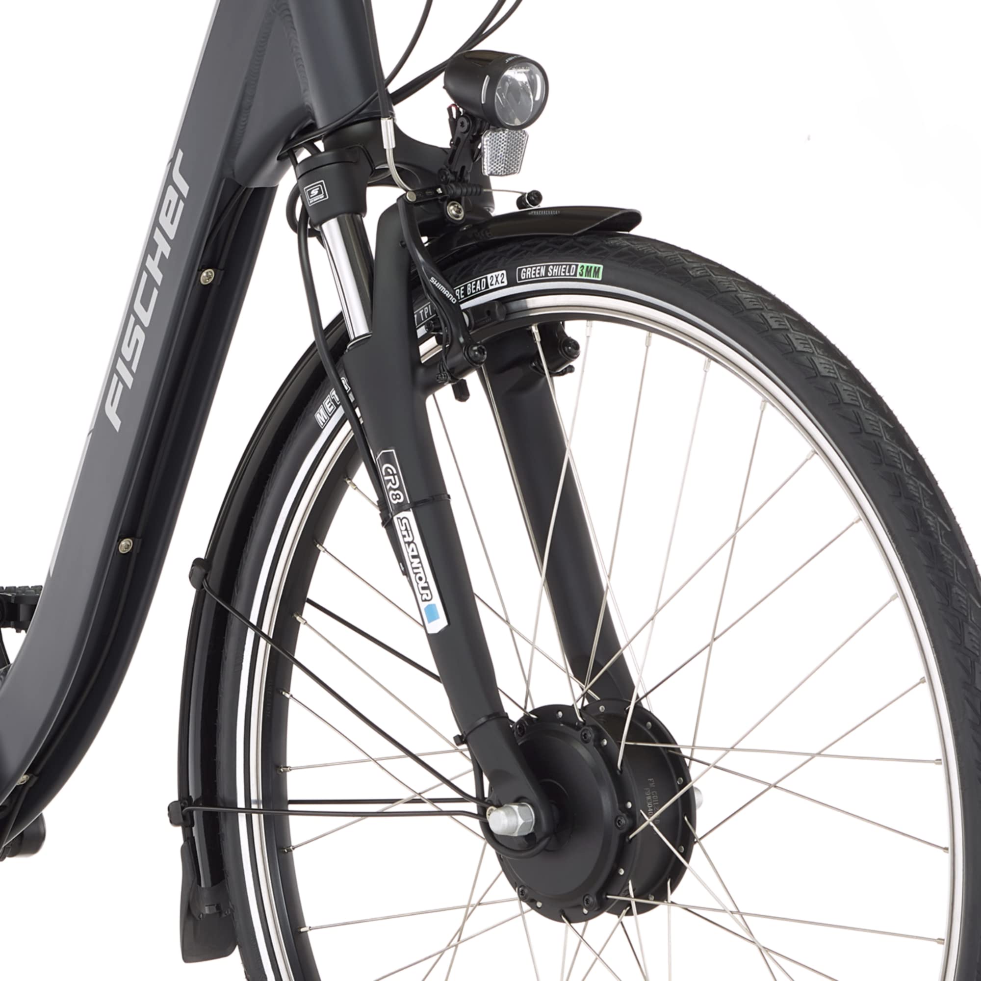 FISCHER Cita ECU 1401 Electric Bike for Men and Women, 44 cm, 32 Nm Front Motor, 36 V Battery, Matt Anthracite 28 Inches Sports & Outdoors