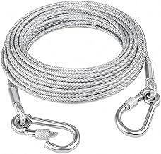 LADILA Heavy Duty Clothes Drying Rope 5 Meter with Hooks | Strong Steel Clothesline for Balcony, Bathroom, Travel & Camping | Rust-Resistant Durable Cloth Line for Indoor & Outdoor Use (Silver)