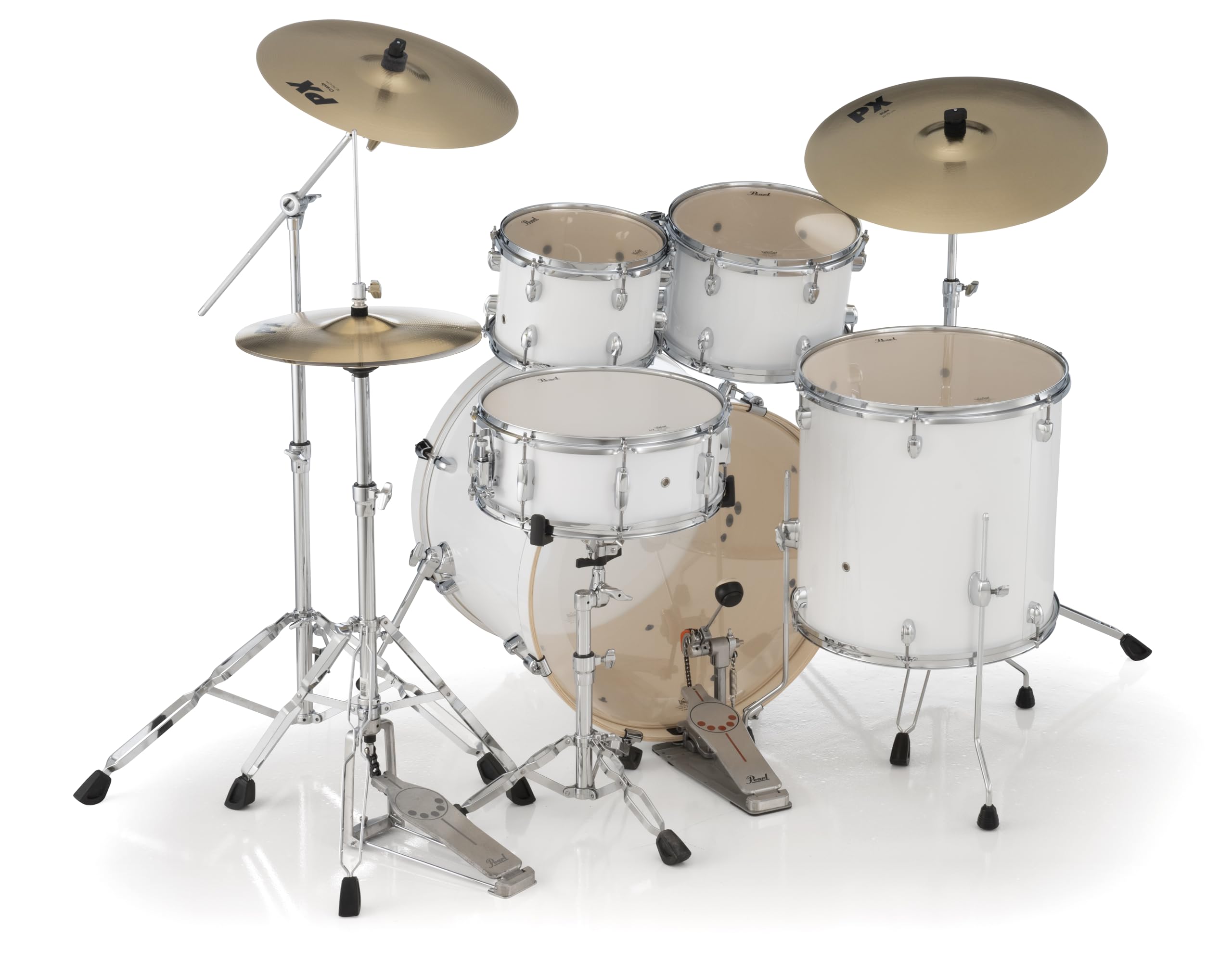 Amazon.com: Pearl Export 5 Piece Drum Set Pure White with Hardware