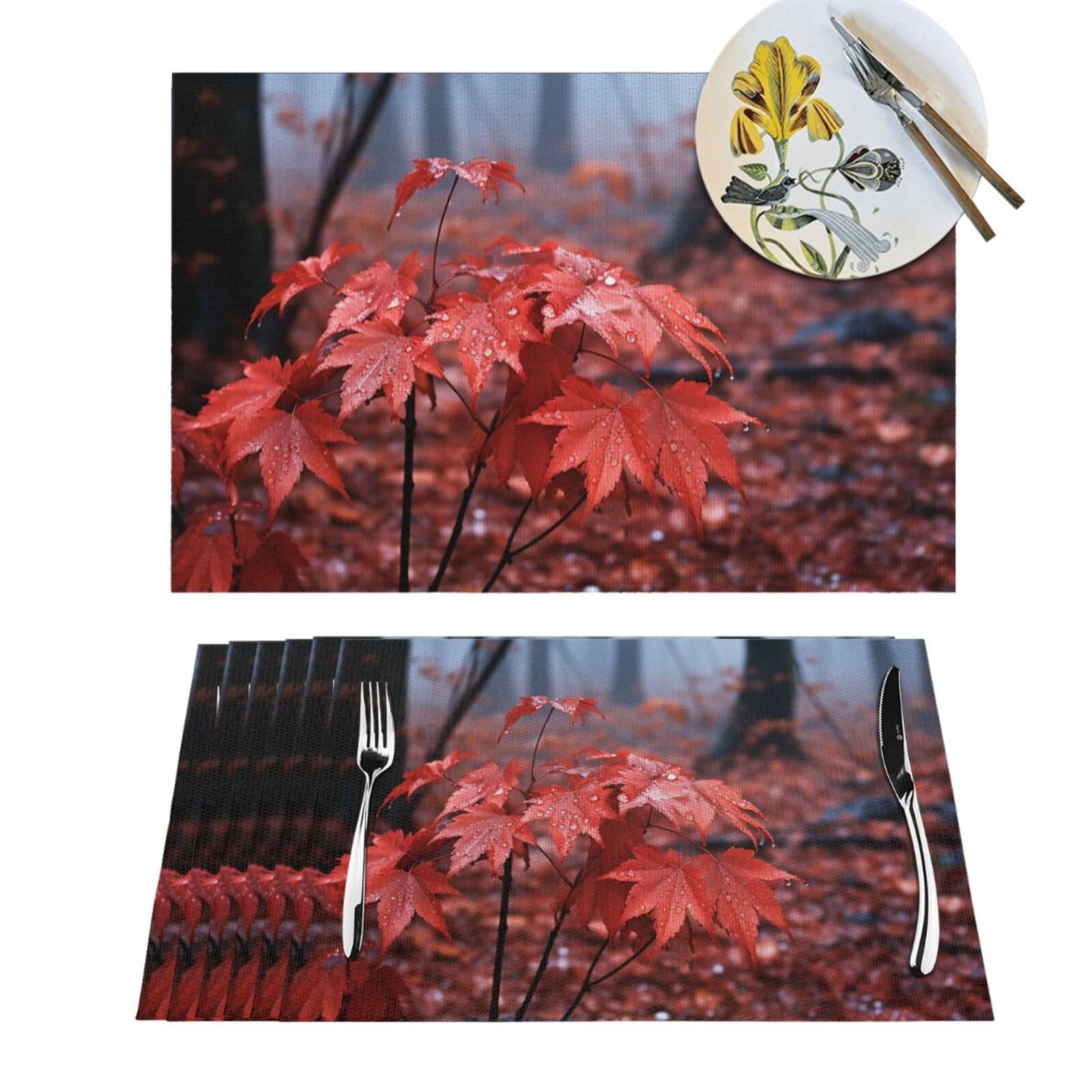 Sets de table tissés en PVC résistants à la chaleur et antidérapants pour repas de famille