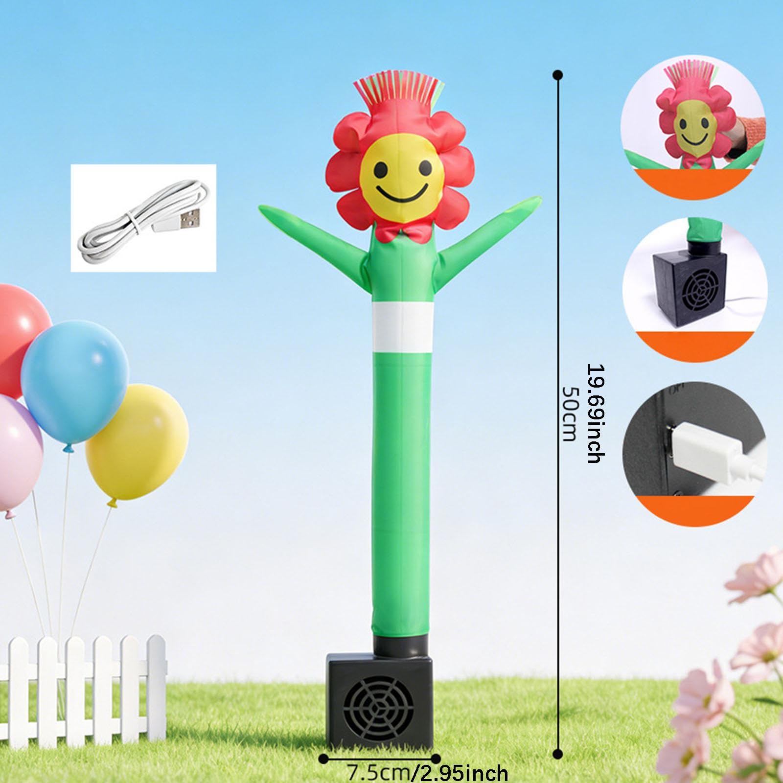 Oshhni Wacky Waving Gonfiabile a forma di tubo, con soffiatore, portatile, robusto, decorazione da scrivania, divertente, regalo per ufficio a casa, Fiore