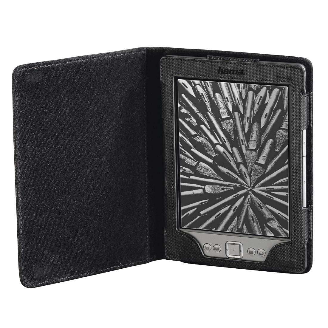 Hama Etui na eBook-Case Arezzo do Kindle (etui ochronne do Kindle WiFi/Paperwhite i Kobo Touch/Glo z klapką, otwierane etui ochronne) czarne, do rozmiaru wyświetlacza: 15,24 cm (6'')
