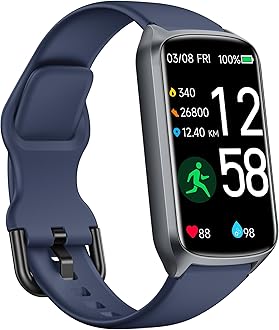 Health Fitness Tracker with 24/7 Heart Rate, Blood Oxygen, Blood Pressure, Sleep Tracker, 5ATM Waterproof Activity Trackers with Step Tracker, Pedometer (S & L Bands Included)…