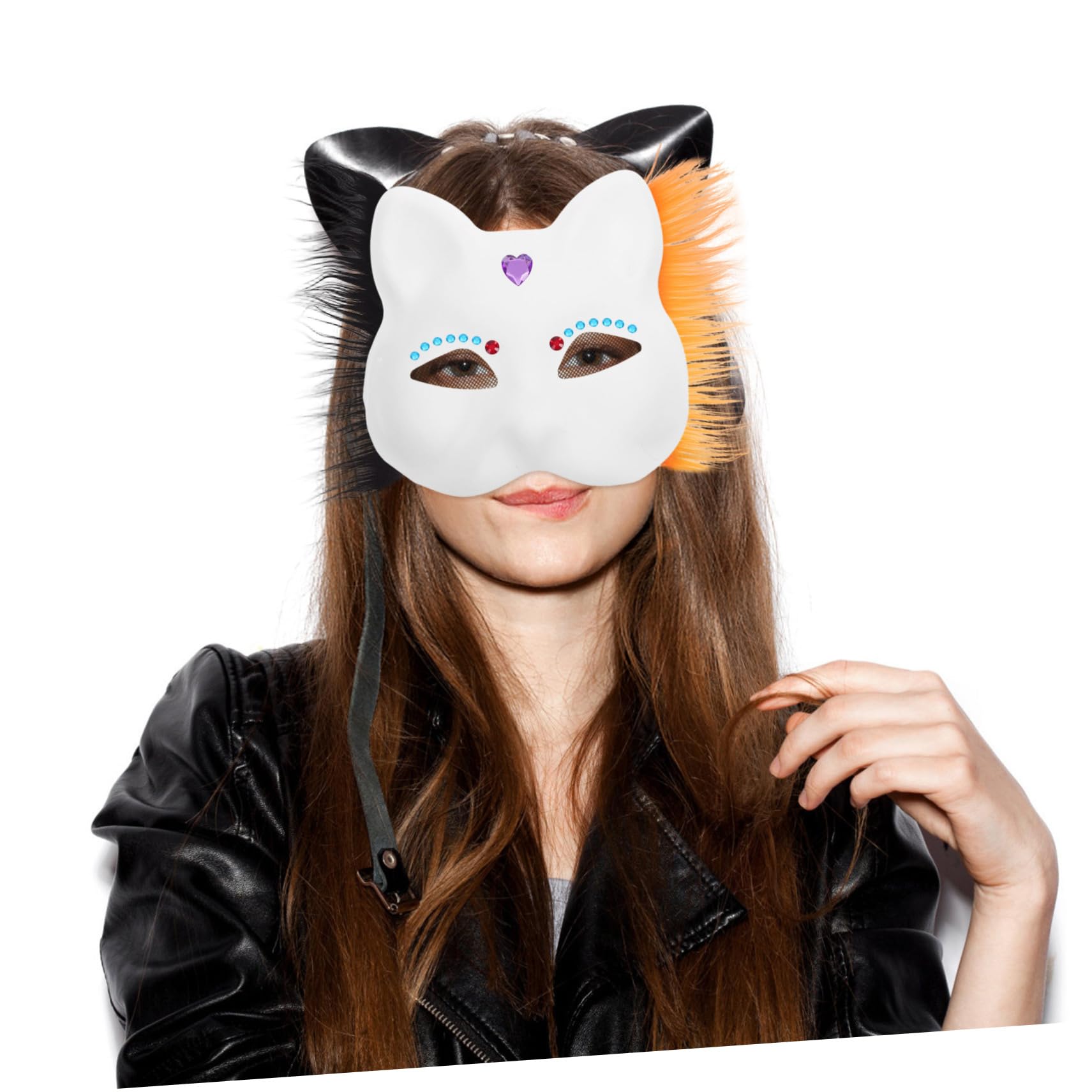 BESTonZON Diy Katzenmaske Set Unbemalte Masken aus Papier mit Zubehör für Kreative Kostümpartys Maskerade und Halloween Bastelset für Erwachsene