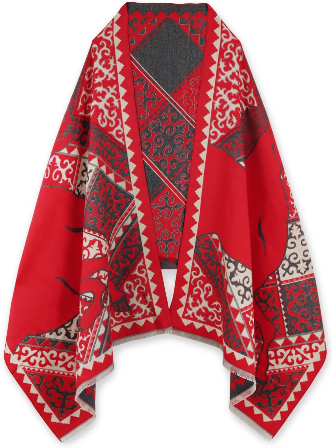 Scarfs for Women Pashmina Silky Shawl Wrap for Evening Dressing Blanket Open Front Poncho Cape