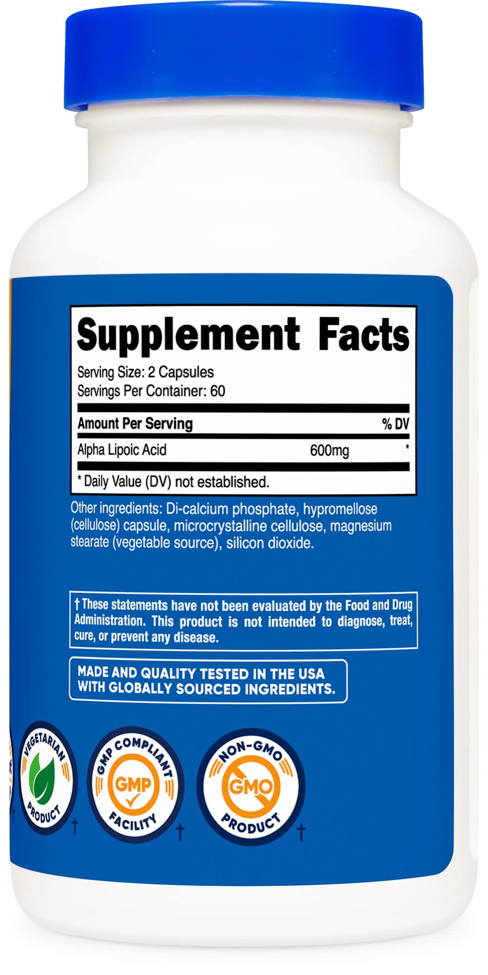 Nutricost Alpha Lipoic Acid (600mg) 120 Capsules, 60 Servings — Amazon image 6