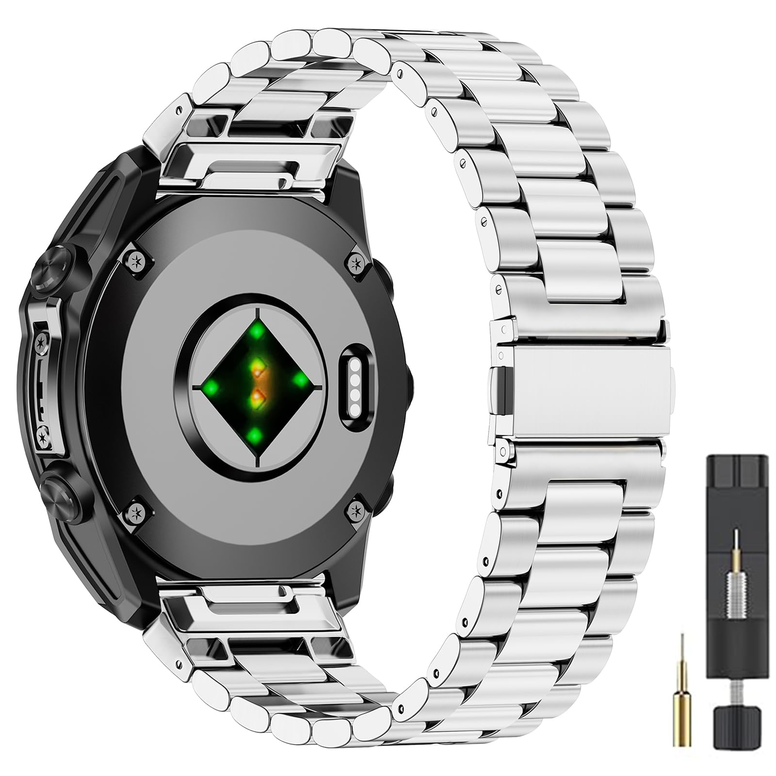 Photo 1 of VELEYOK 22mm Stainless Steel Smartwatch Band