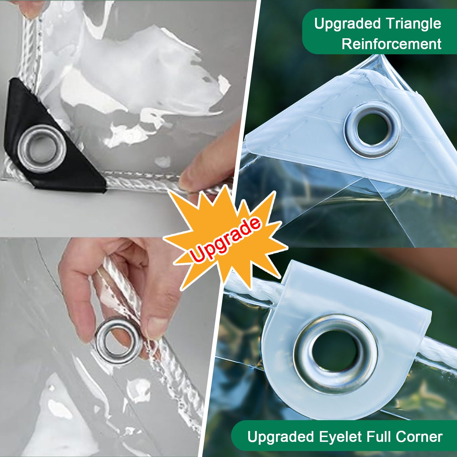 Bâche De Protection Exterieur, 420 G/m² 0.8x1.5m Imperméable Bâche Transparente Avec Œillets, Bâche Résistante Aux Intempéries Avec Corde Et Serrecâbles, Pour Meubles De Jardin, Ferme, Voiture, Bassin