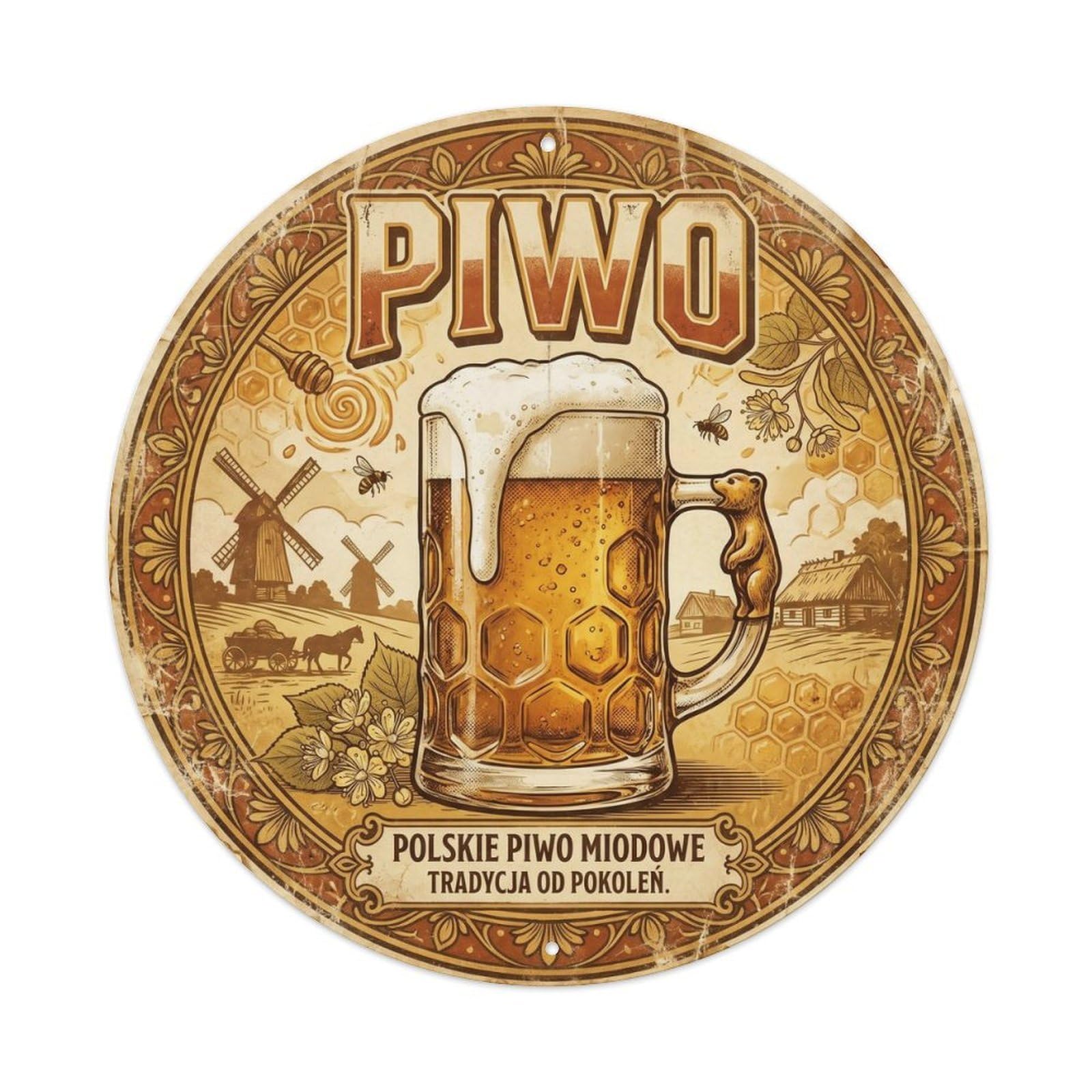 Roadside Diner Polish Travel Beer Taproom Drink Culture Metal Tin Sign