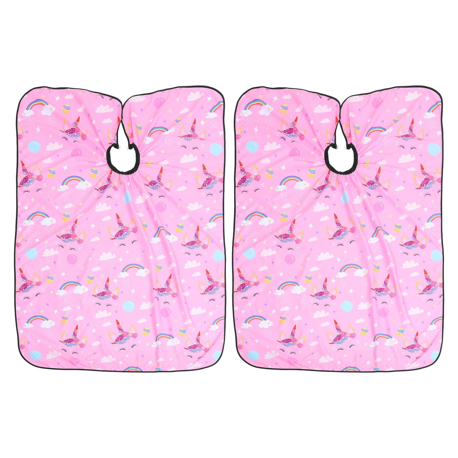 Zerodeko 2 capas ajustables para cortar el pelo de barbero, color | Capa de peluquería infantil, arcoíris de dibujos animados, , cubre completamente los hombros, para cortes de pelo en casa,