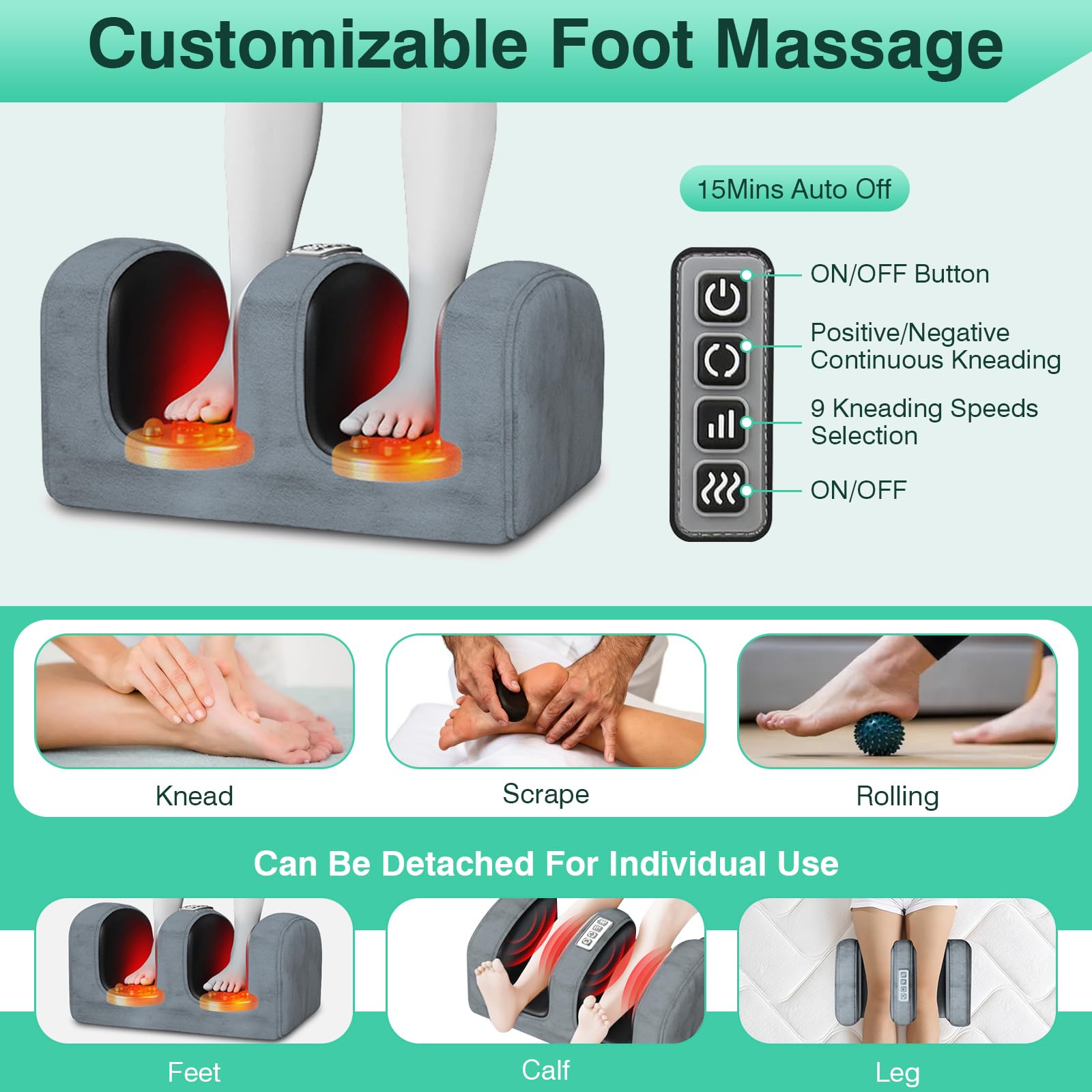 Ganzkörpermassagematte mit Wärme, Massagematte Elektrisch, Rückenmassage-Pad, Lendenwirbeltraktion & Entspannung, 9 Massagemodi und 9 Geschwindigkeitsmodi Nacken und Schulter-Rückenmassagegerät