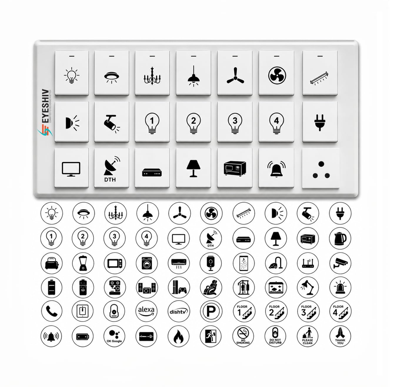 Premium Switch Board Icon Stickers | 600 Waterproof Vinyl Labels with 50+ Electrical Appliance Symbols | Self-Adhesive for Home, Hotel, Office & Commercial Use-image-43