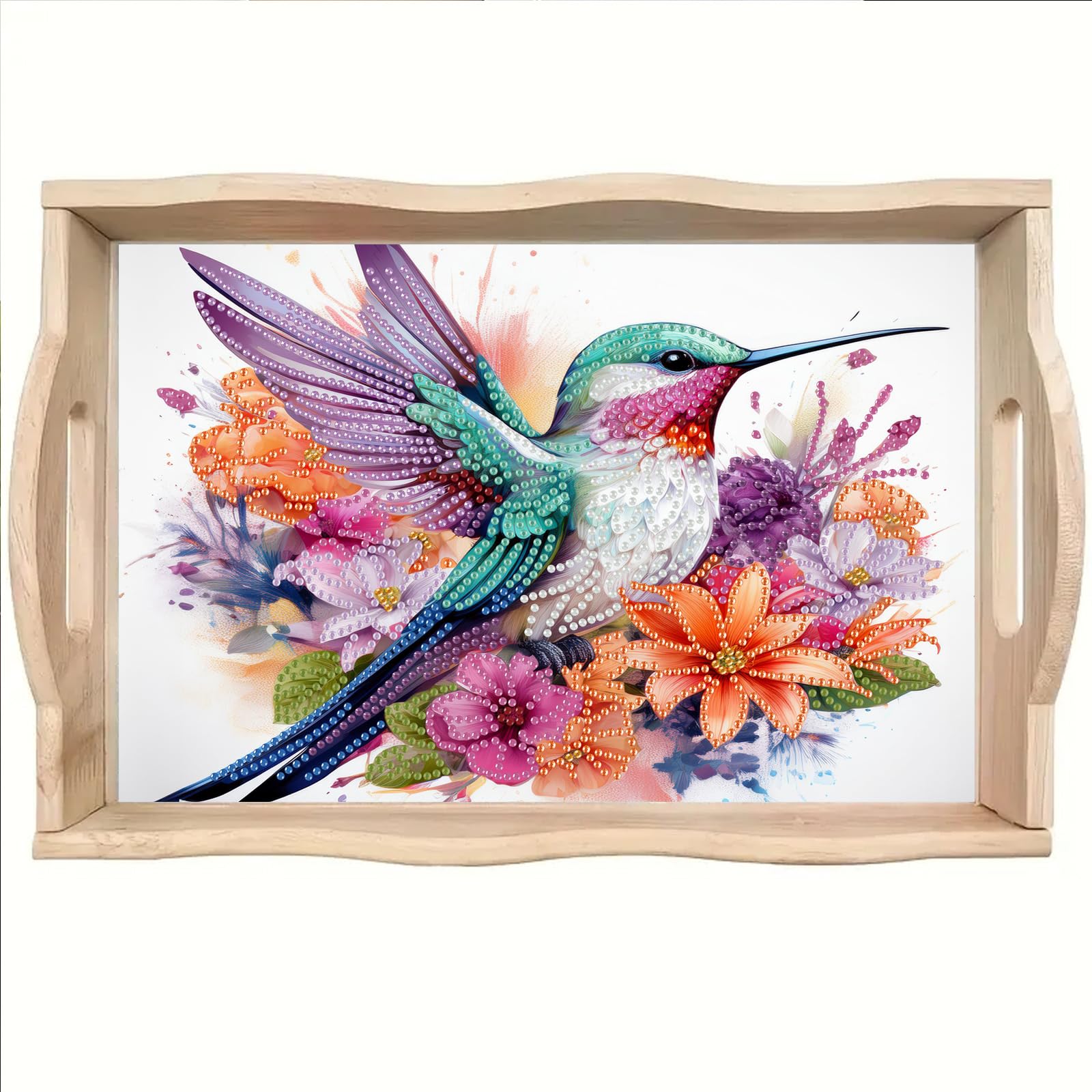 Diamond Art Kits for Adults Wooden Serving Trays with Handle Food Tray for Breakfast Home Decor Gift(TT018)