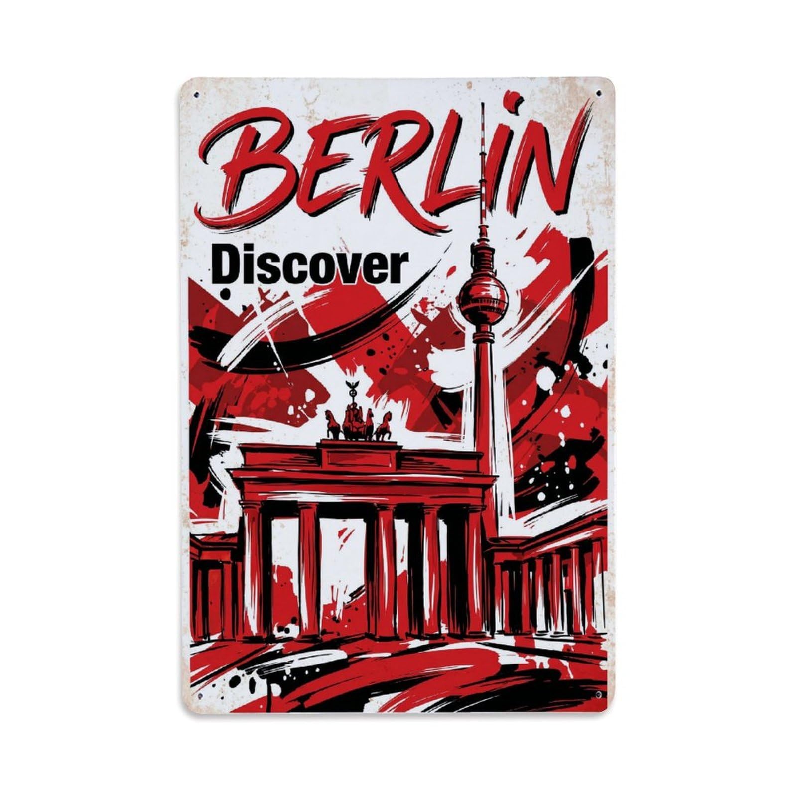 Gead 8X12inch Style Vintage Travel Berlin Germany Metropolis Metal Tin Sign