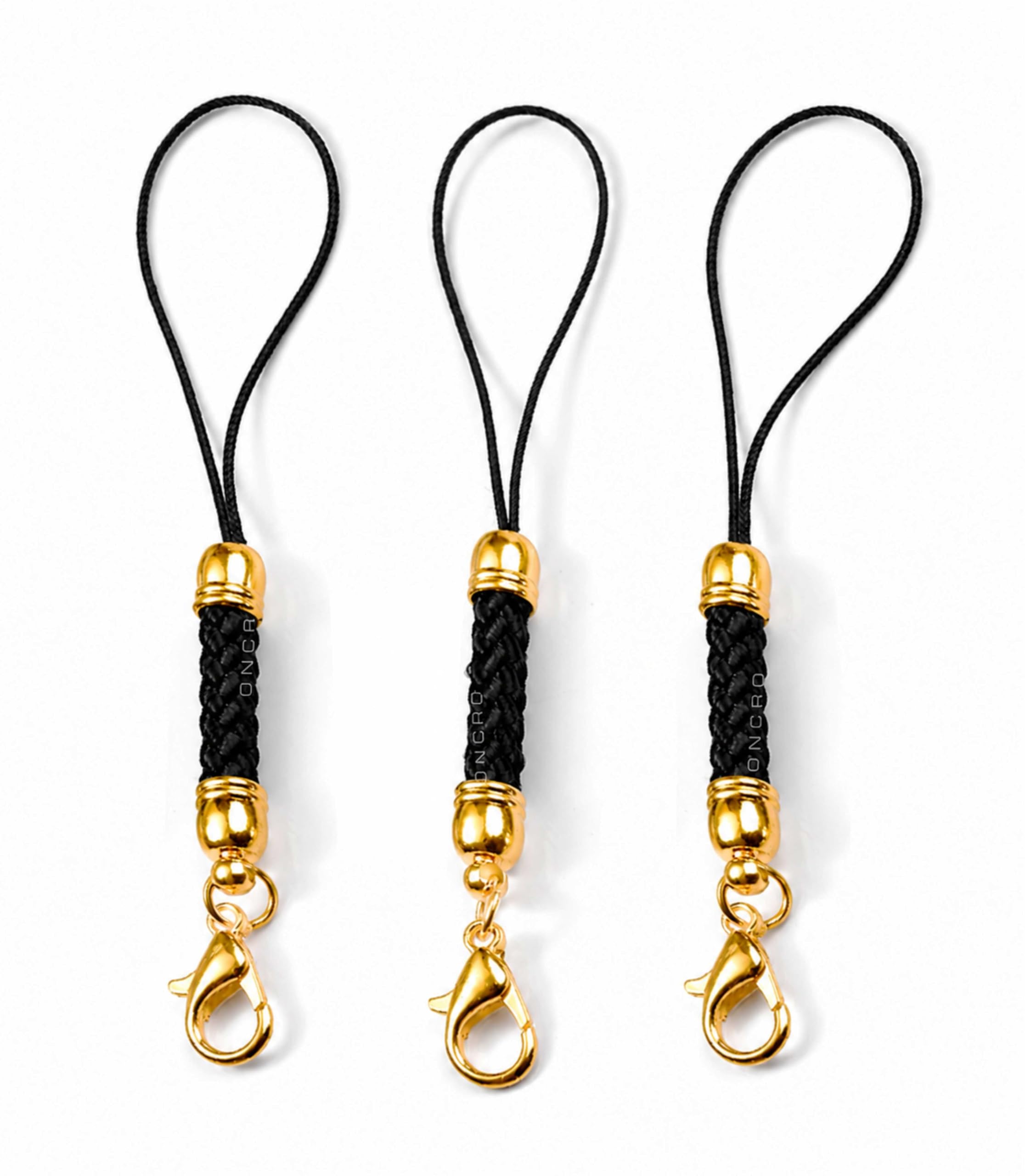 Pack of 3 black hand Wrist Lanyards Adjustable strap holder for cell phone Cover case key ring Pen drive Charm grip DIY string cord thread nylon rope charms Wristlet for camera bags speaker-image-31