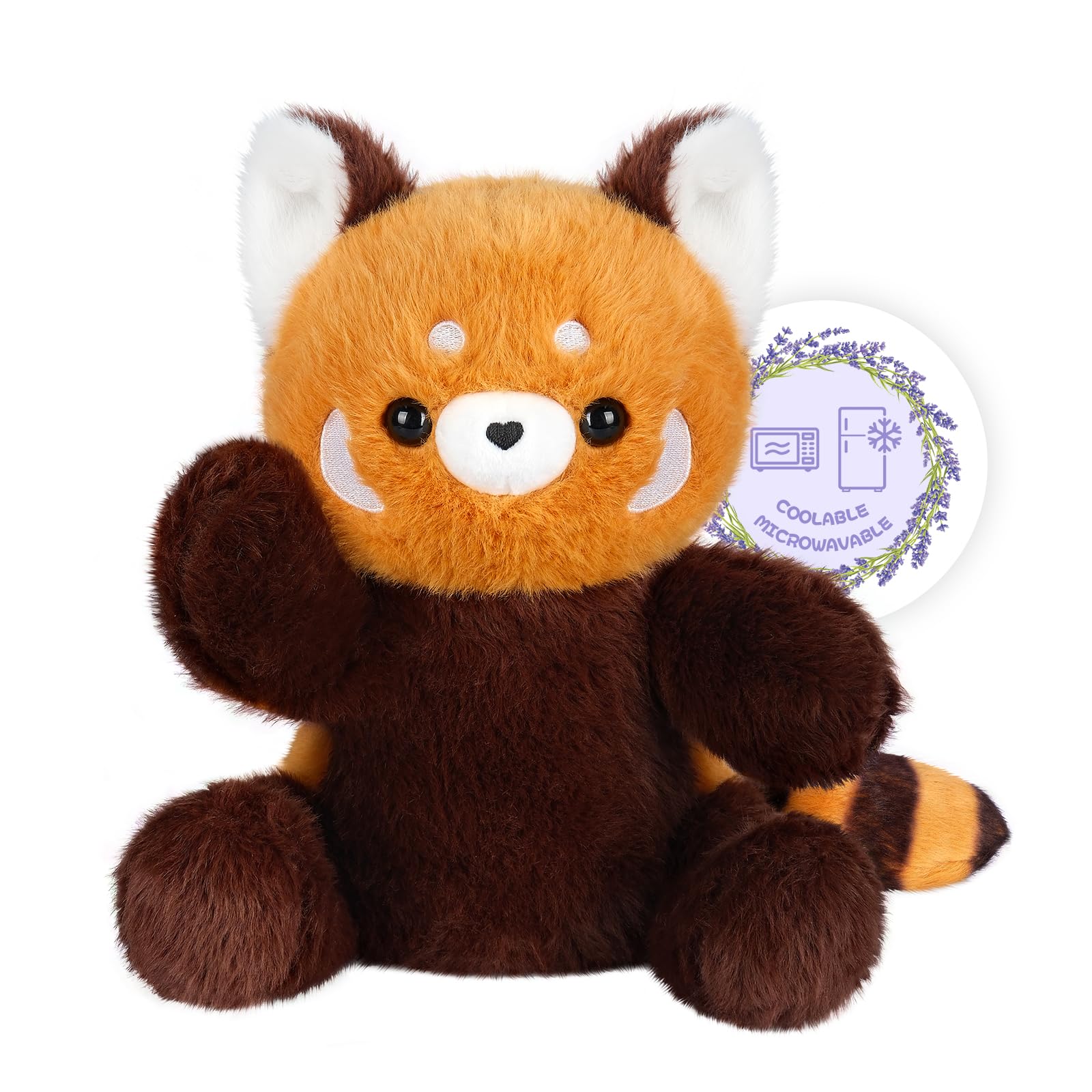 SuzziPals Heatable & Coolable Red PandaStuffed Animals, Cute Microwavable Heating Pad Plushies for Soothing & Relaxation, Stuffed Red PandaPlush Toys, Red Panda Plush Toy Gift