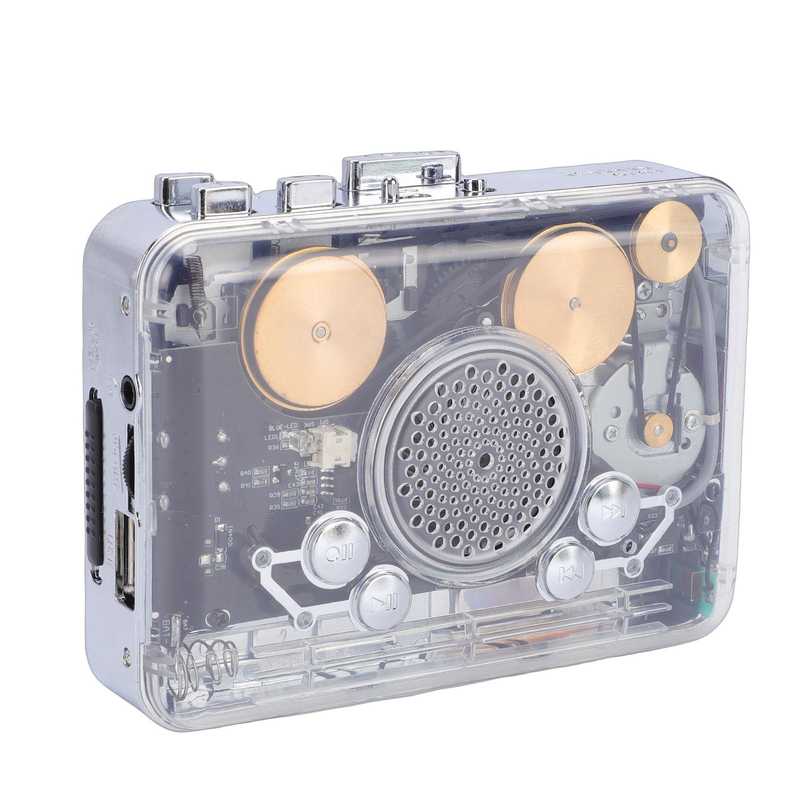 Generic Lettore di Cassette Convertitore USB da Cassetta a MP3 Portatile con Doppi Altoparlanti per Amanti della Musica, Funzionamento Semplice per Godersi L' Stereo