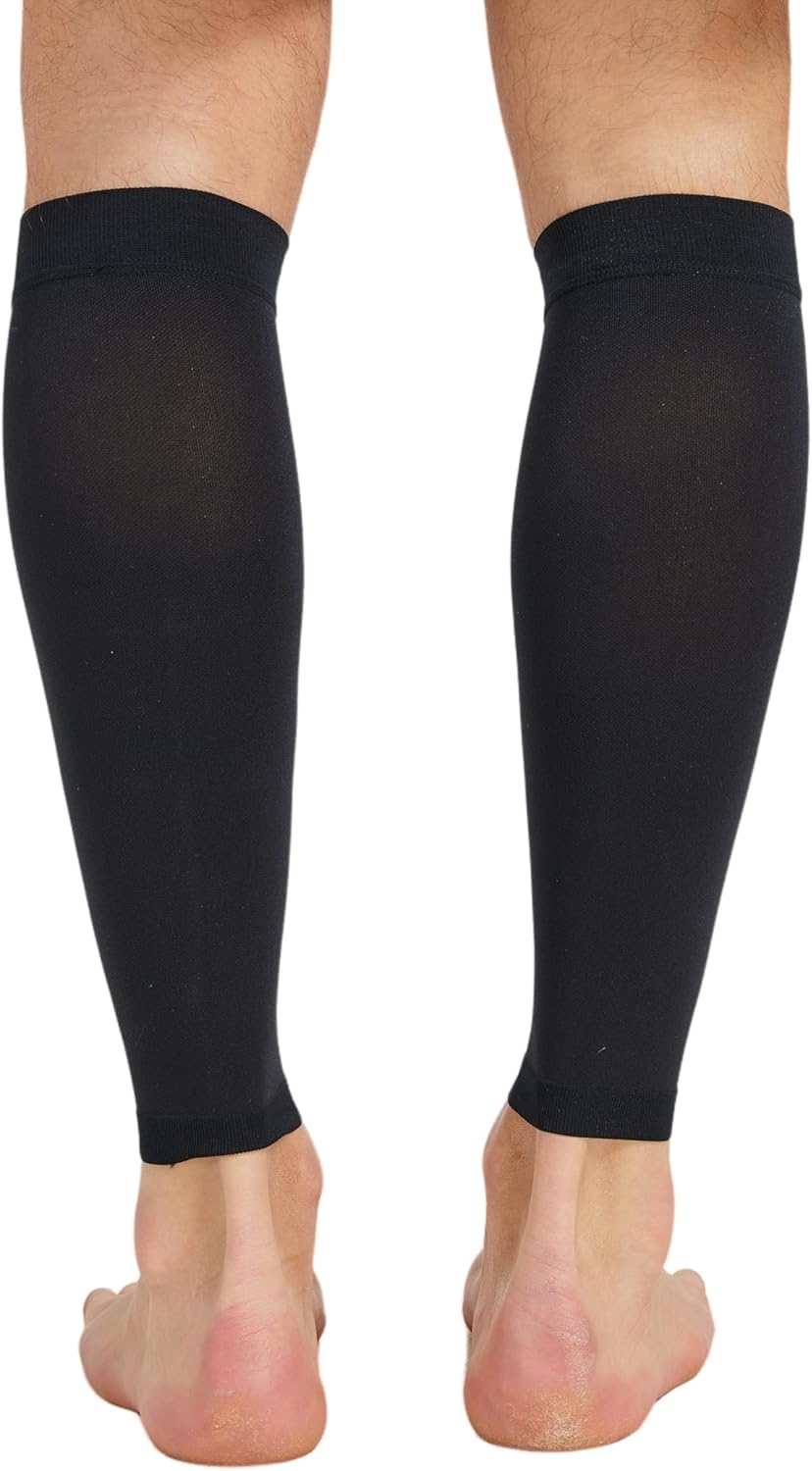 MGANG Calf Compression Sleeve, (2 Pairs) 20-30mmHg Leg Compression Socks, Unisex for Pain Relief, Swelling, Edema, Maternity, Varicose Veins, Shin Splint, Nursing, Travel, Black S/M - Image 3