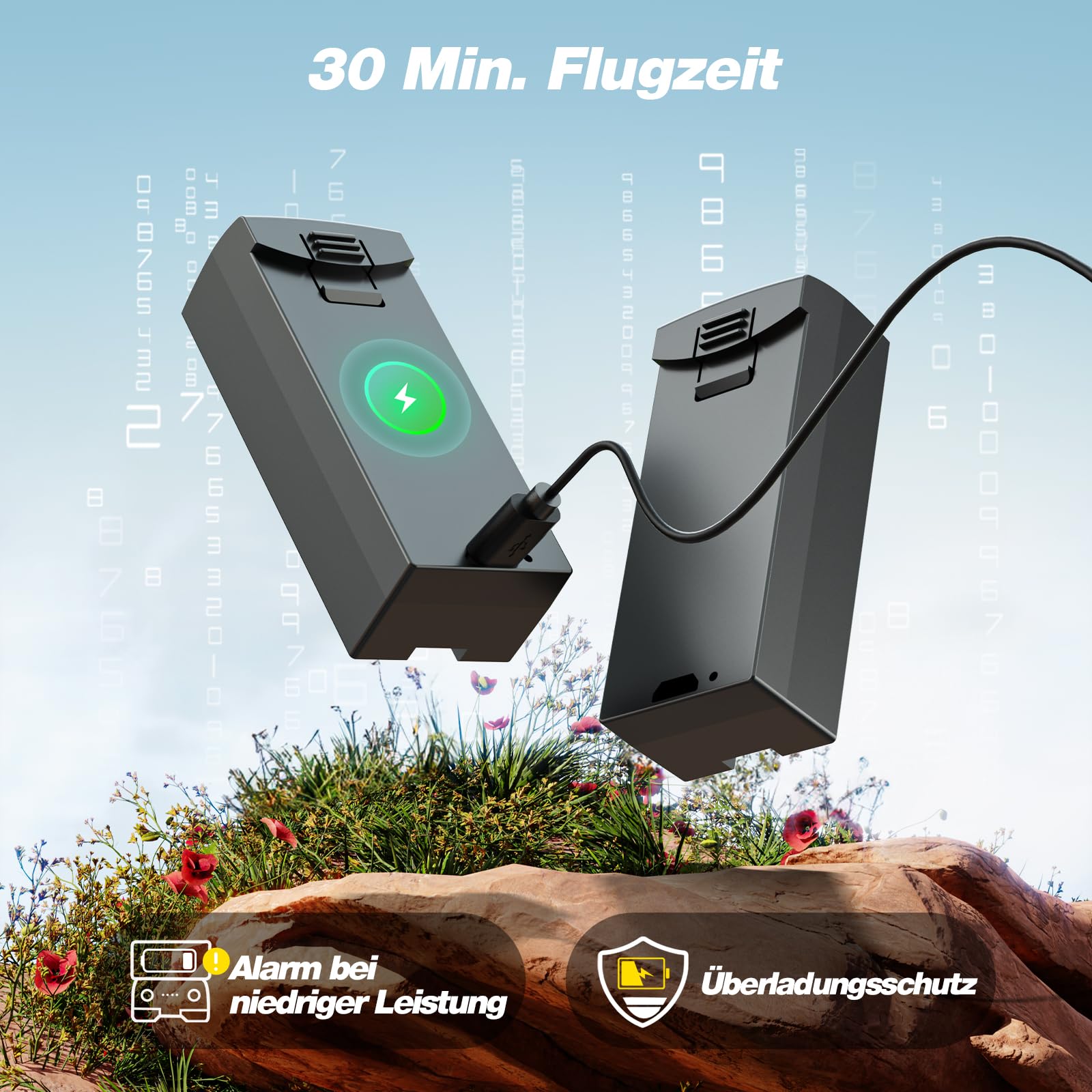 DEERC Drohne mit Kamera 1080P für Kinder, Anfänger, D20S RC Drohnen faltbar mit FPV Übertragung, 2 Akkus Lange Flugzeit, Bürstenloser Motor,Höhenhaltung,Optisch Fluss Spielzeug Geschenk für Jungend,C0
