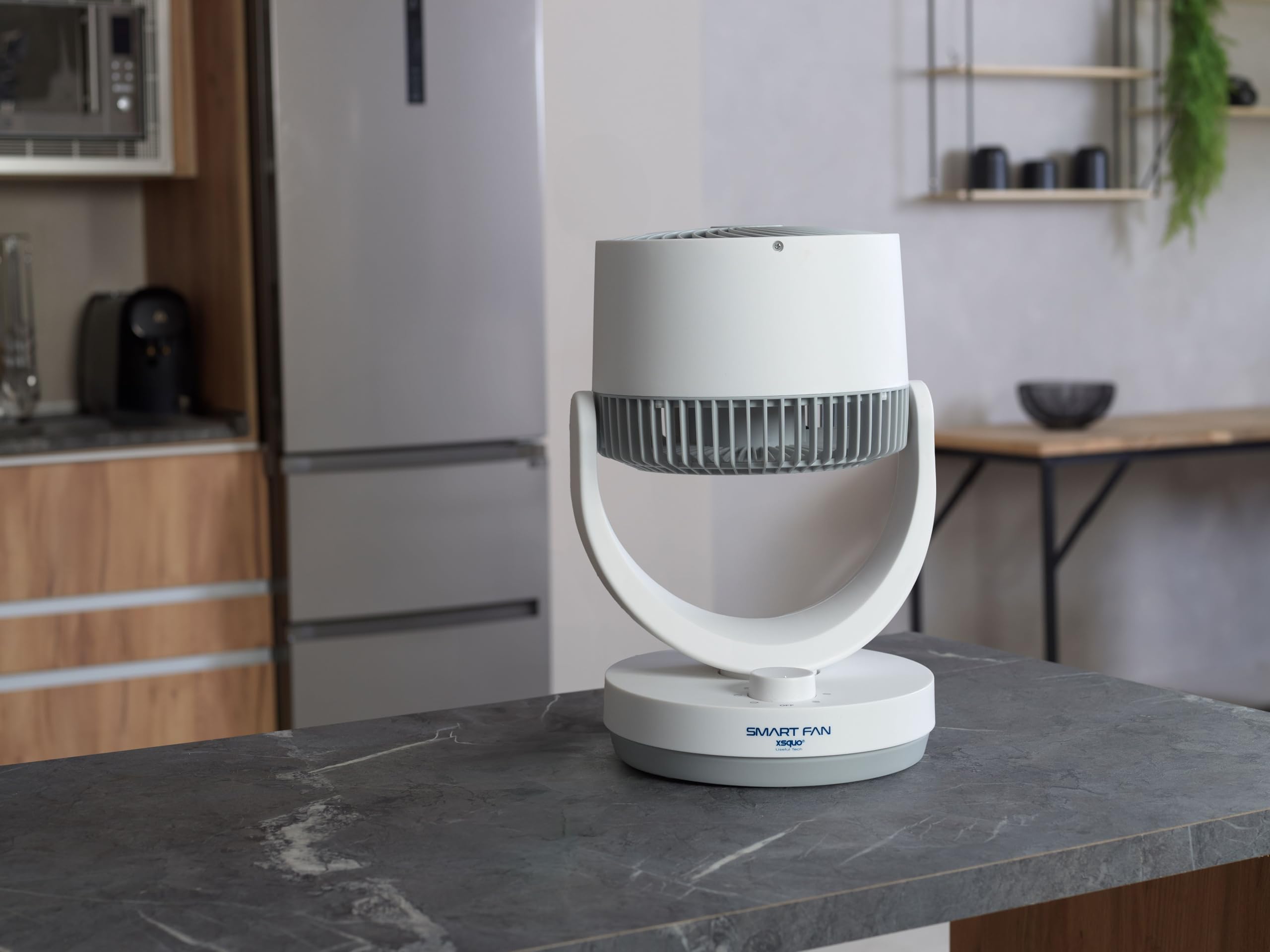 XSQUO Useful Tech Smart Fan, ventilatore da tavolo silenzioso, portatile, intelligente per casa, ufficio, camera da letto, soggiorno, cucina, sala da pranzo, comodino