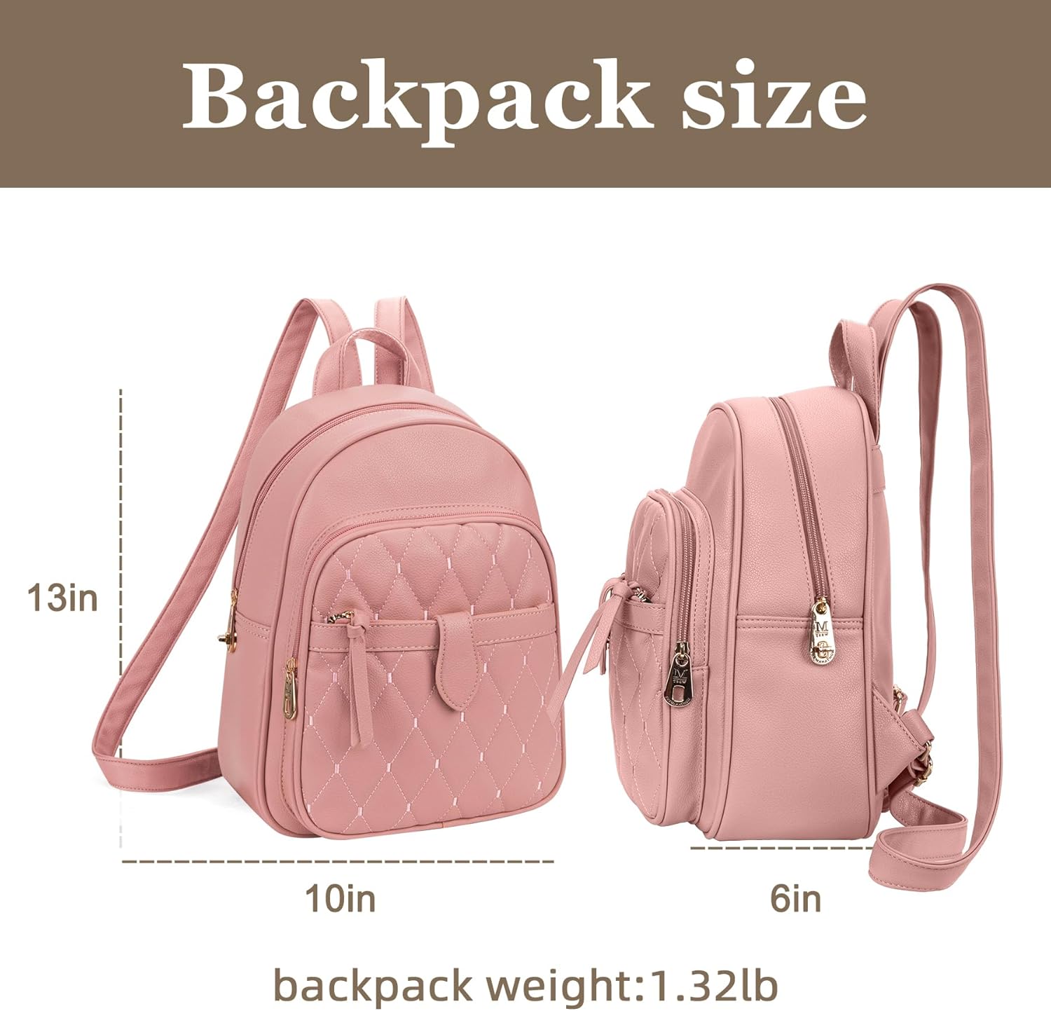 Montana West 3Pcs Anti Theft Backpack Purse for Women Small Quilted Backpack Set