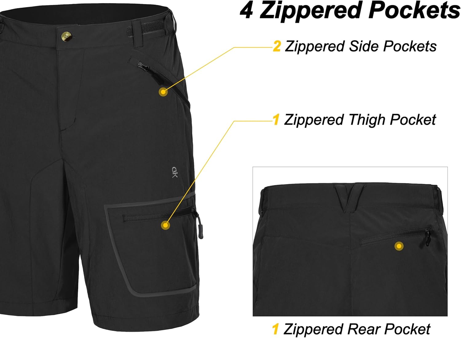 Little Donkey Andy Men's Lightweight Quick Dry Hiking Shorts Breathable Outdoor Cargo Shorts for Fishing Travel Casual