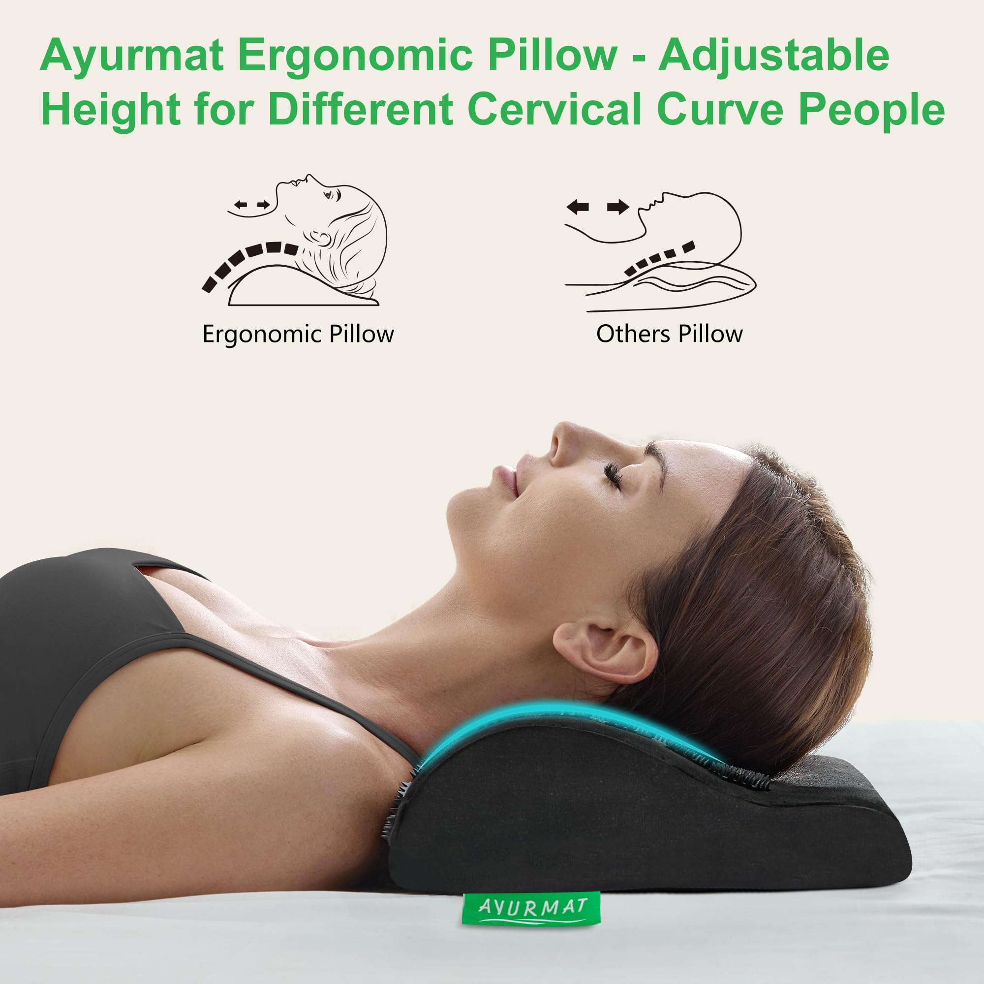 Juego de alfombrillas y almohadas de acupresión de alta calidad, lino ecológico natural y fibra de coco, diseño ergonómico, alivia el estrés y la tensión, con bolsa de transporte, juego