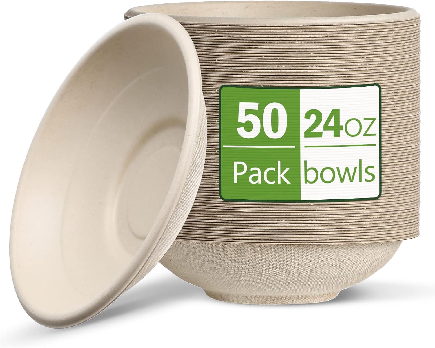 24oz Disposable Soup Bowls, 50 Pack paper Bowls, Large