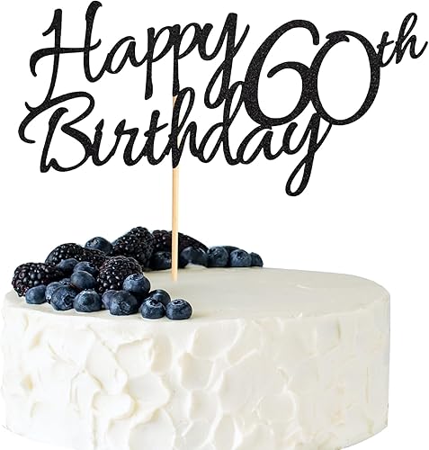 1 decoración para pastel de 60 cumpleaños, decoración de pastel de 60 cumpleaños para 60 cumpleaños para 60 saludos a 60 cumpleaños, suministros de