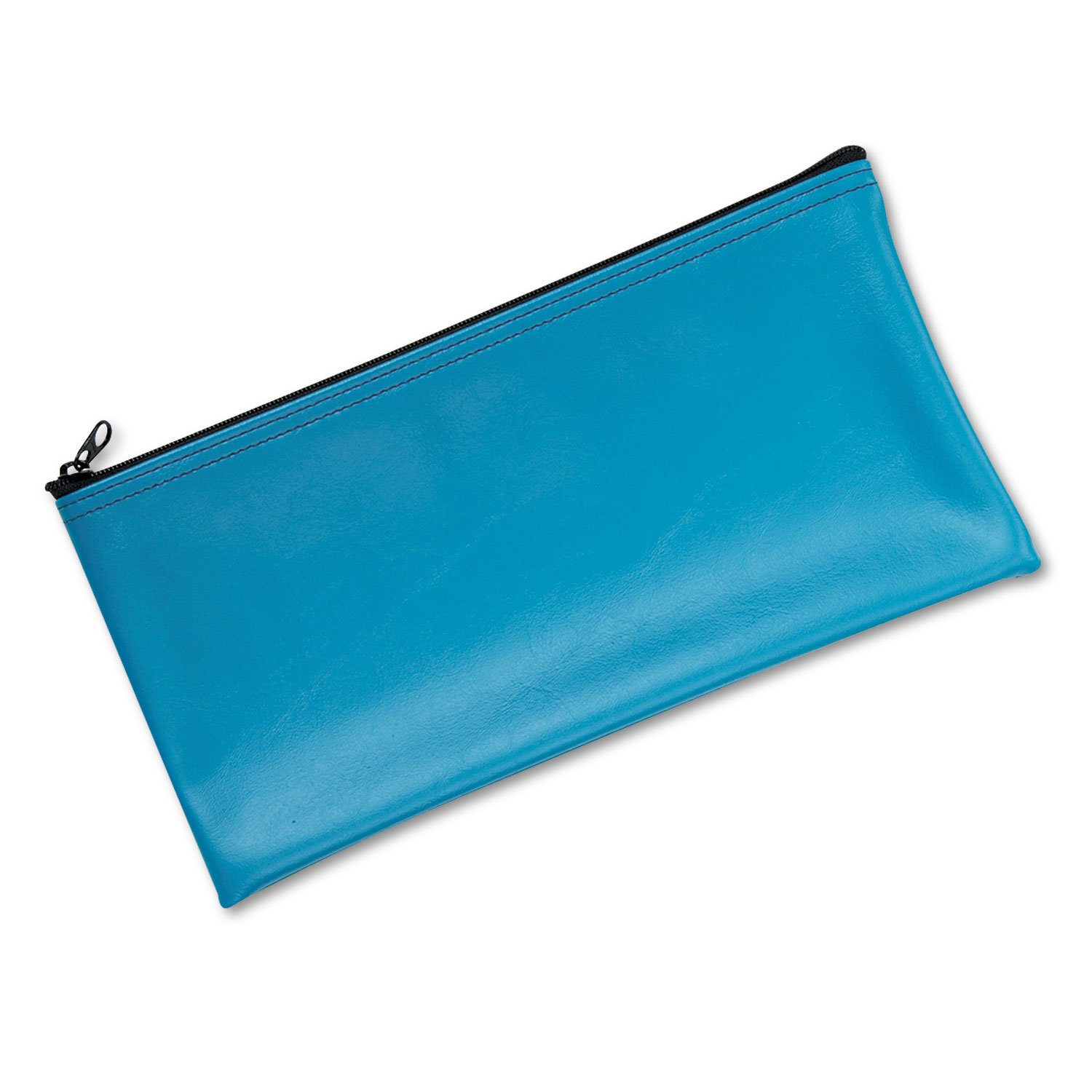 MMF Leatherette Zippered Wallet Leather-Like Vinyl 11wx6h Marine Blue
