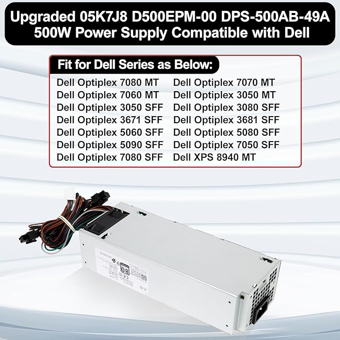 Fuente de Poder LXun 500W D500EPM-00 Compatible Dell Optiplex miniatura 2