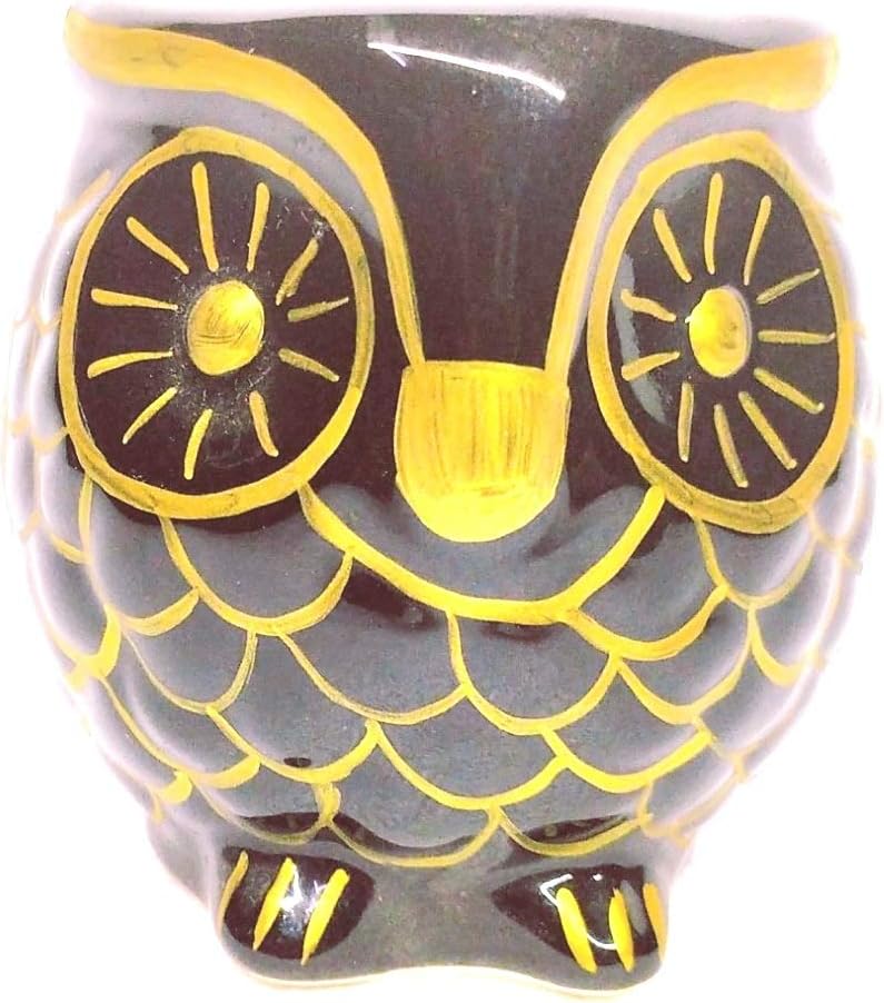 Guuchuu Ceramic Owl Planter (3 inch) (Black)