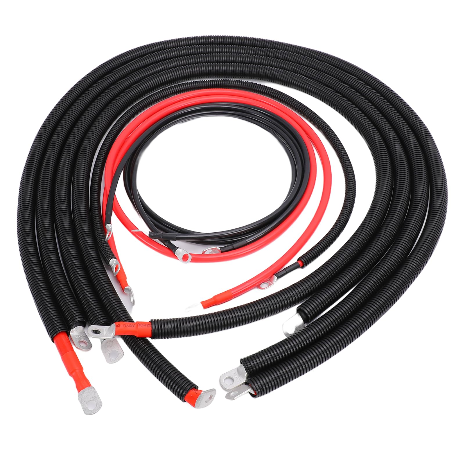 KIMISS Kit de Cables de Batería, Kit de Reemplazo de Cables de Batería de Pvc de Cobre, Compatible con de Arranque Positivos y Negativos