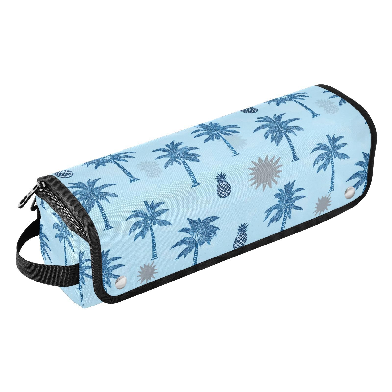 Palm Pineapple Blue Compact Hairstylist Travel Bag for Straightener Flat Iron Curling Iron Hair Dryer& Hair Styling Accessories Accessories Organizer Travel Essentials for Women Heat Resistant Mat-image-44