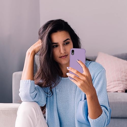 Miniatura 7 de Cordking Funda diseñada para iPhone XR, funda de silicona ultra delgada a prueba de golpes con forro de microfibra suave antiarañazos, 6.1 pulgadas,