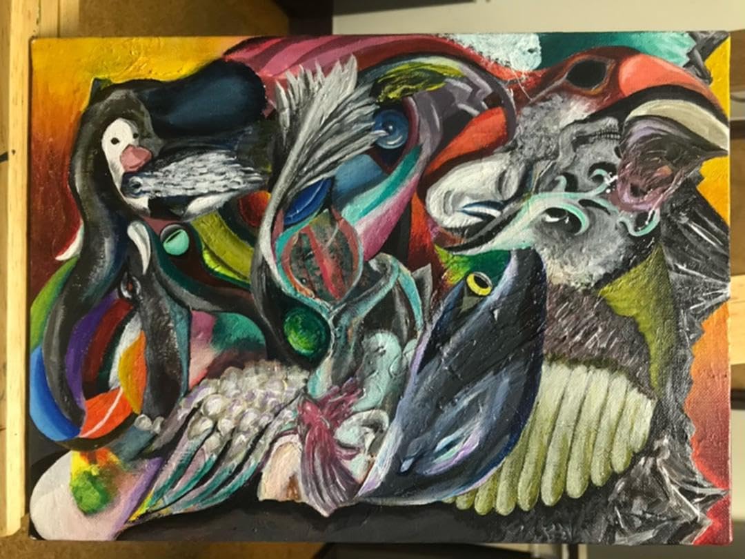 動物多数　トリックアート　上下左右（アクリル絵の具）送料無料 動物多数 トリックアート 上下左右（アクリル絵の具）送料無料 動物