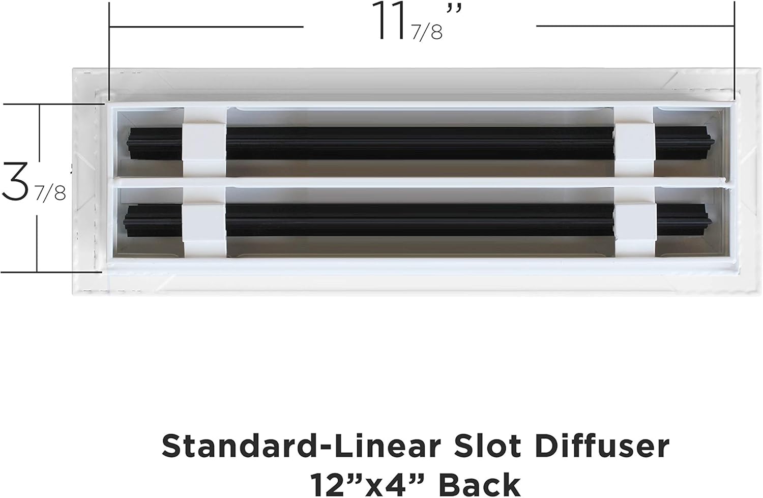 12x4 Standard Linear Slot Diffuser - Texas Buildmart - Modern AC Vent Covers for Ceilings, Walls & Floors - Commercial Grade HVAC Registers, Grilles & Vents - Home Decor & Wall Decor for  Home - - 