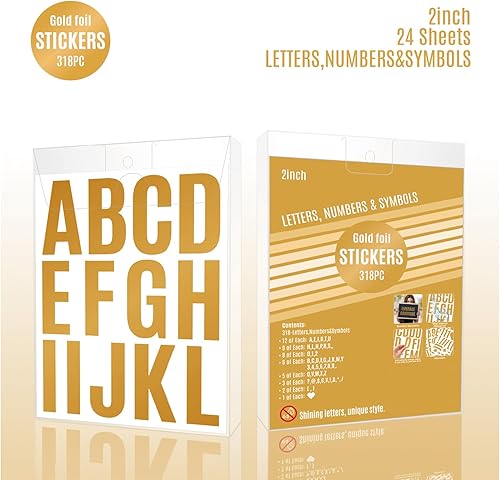 Miniatura 3 de 24 hojas de letras autoadhesivas de 2 pulgadas, letras de vinilo, letras mayúsculas, letras del alfabeto, letras adhesivas con números para