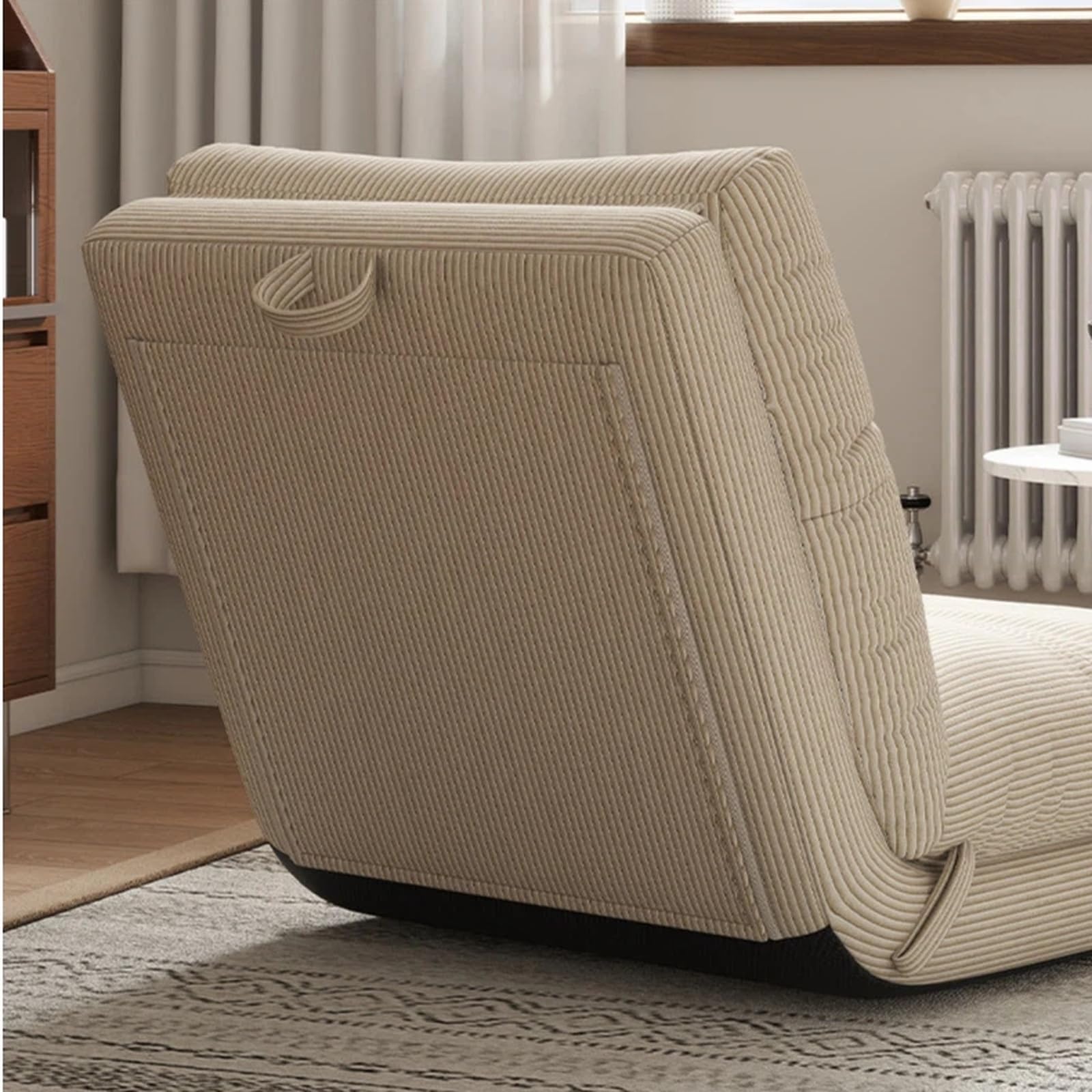 Kleines Sofa Lazy Sofa for Schlafen und Liegen, einzelnes kleines mit Bettrückenlehne, Bodenstuhl Einzelsofa(Weiß)