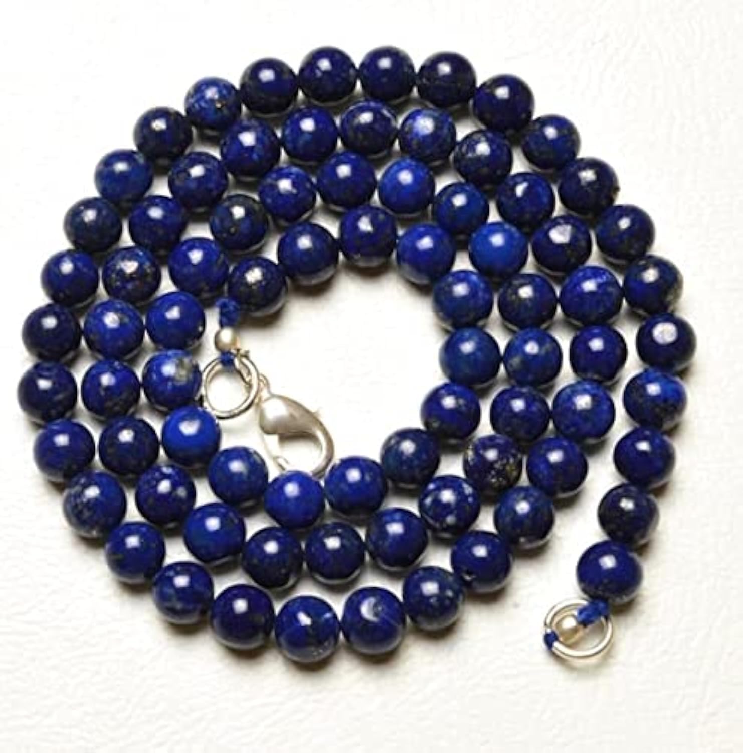 Perles de lapis lazuli naturel rondes lisses 6mm pour fil collier