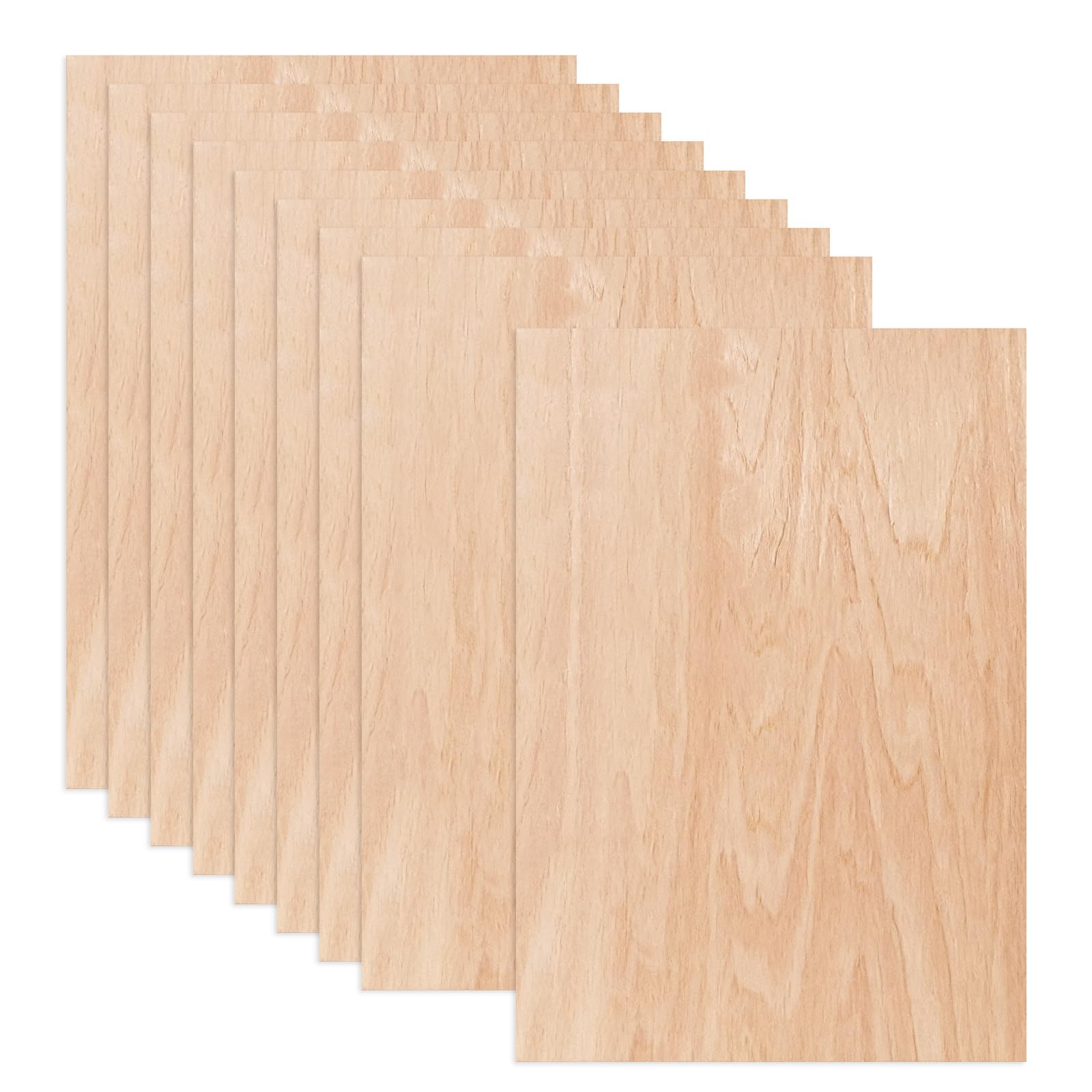 10 Stück Sperrholzplatte 3mm, 300x200mm Holzplatten zum Basteln, A4 Walnuss Holzplatten Spanplatte für Laser Gravur, CNC Schneiden, Malerei, DIY Modell