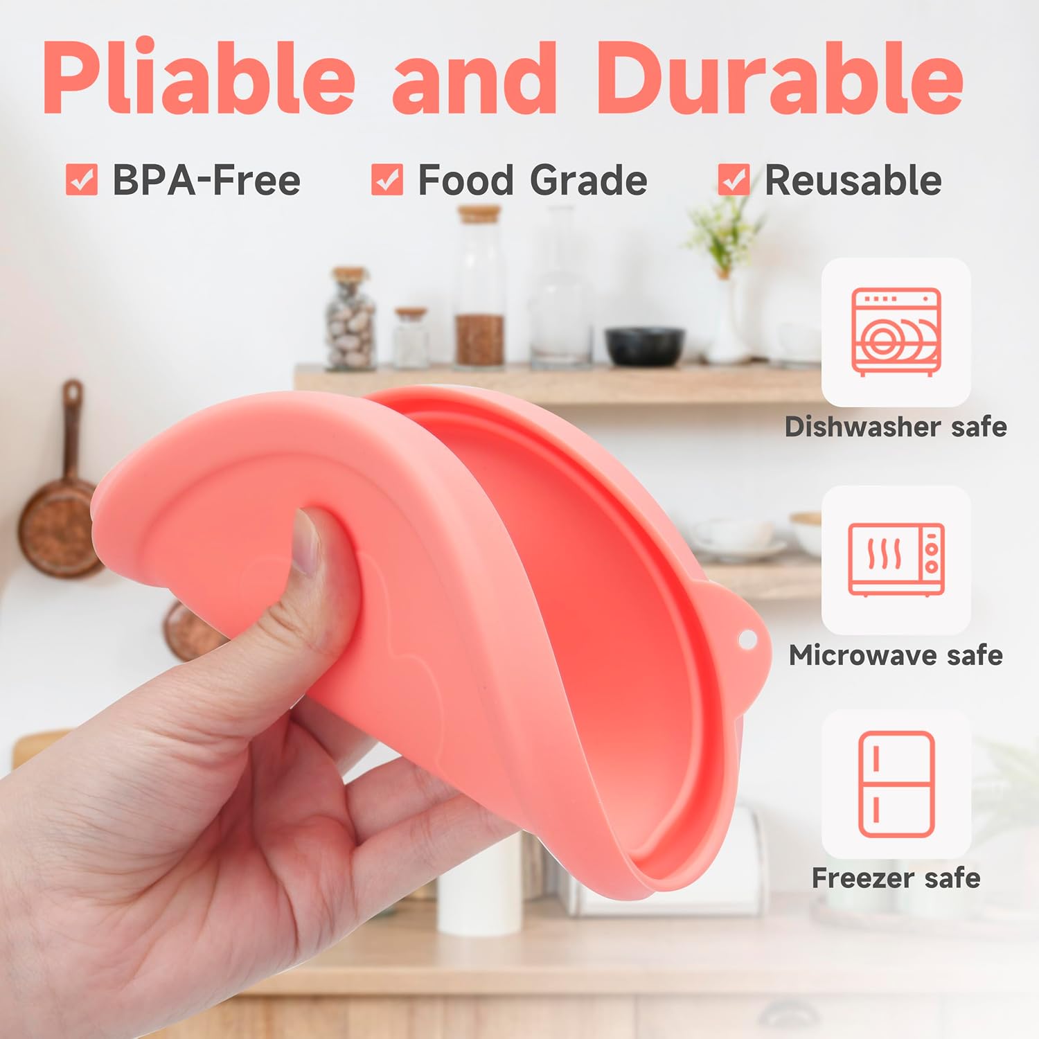 4 Cup Silicone Replacement Lids Storage Cover for Anchor Hocking Glass Bowls (Container not Included) 4 Pack Microwave, Dishwasher and Freezer Safe